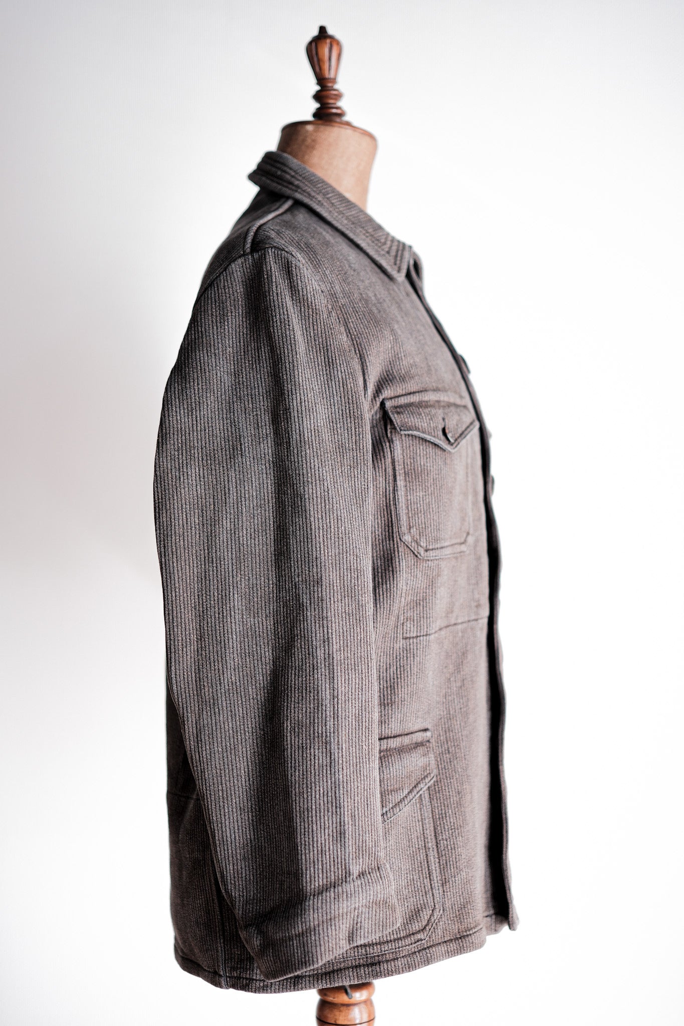 ［~40's］French Vintage Brown Salt & Pepper Cotton Pique Hunting Jacket