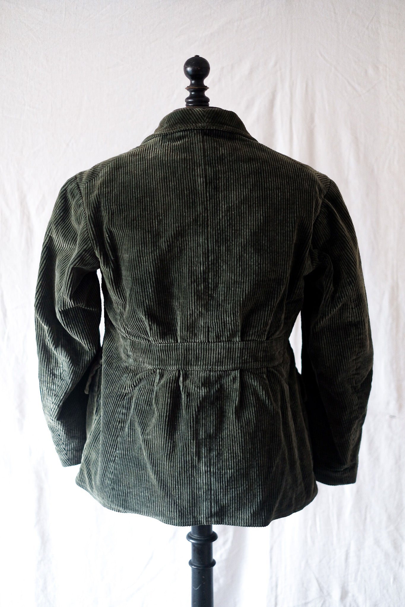 [〜40年代]法國復古綠色燈芯絨狩獵遊戲管理員夾克