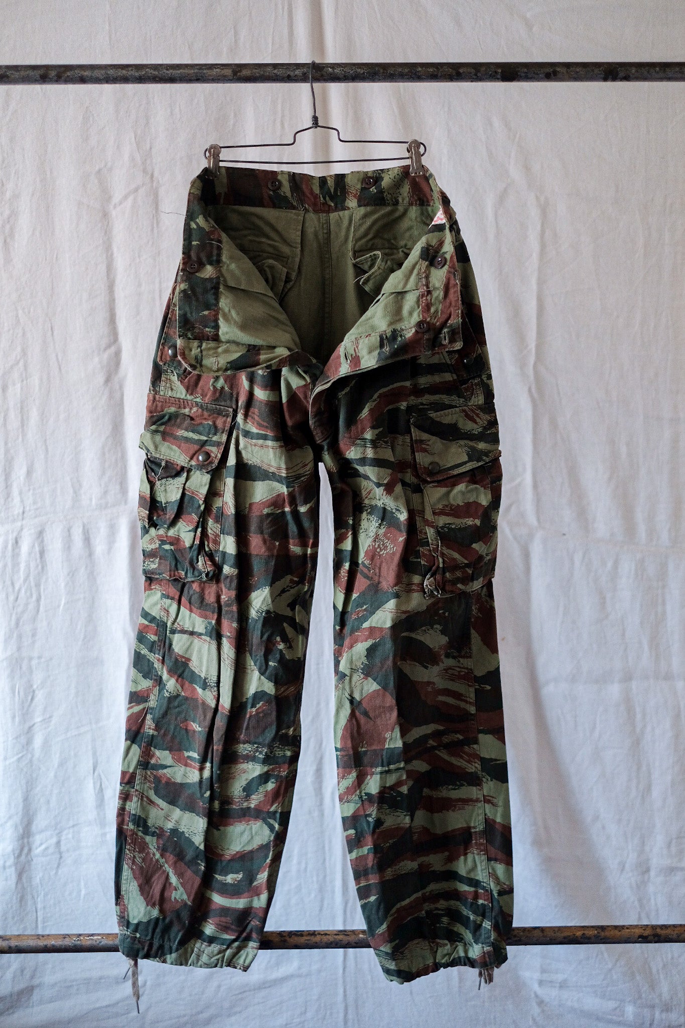 60's] French Army Lizard Camo Paratrooper Trousers Size.33