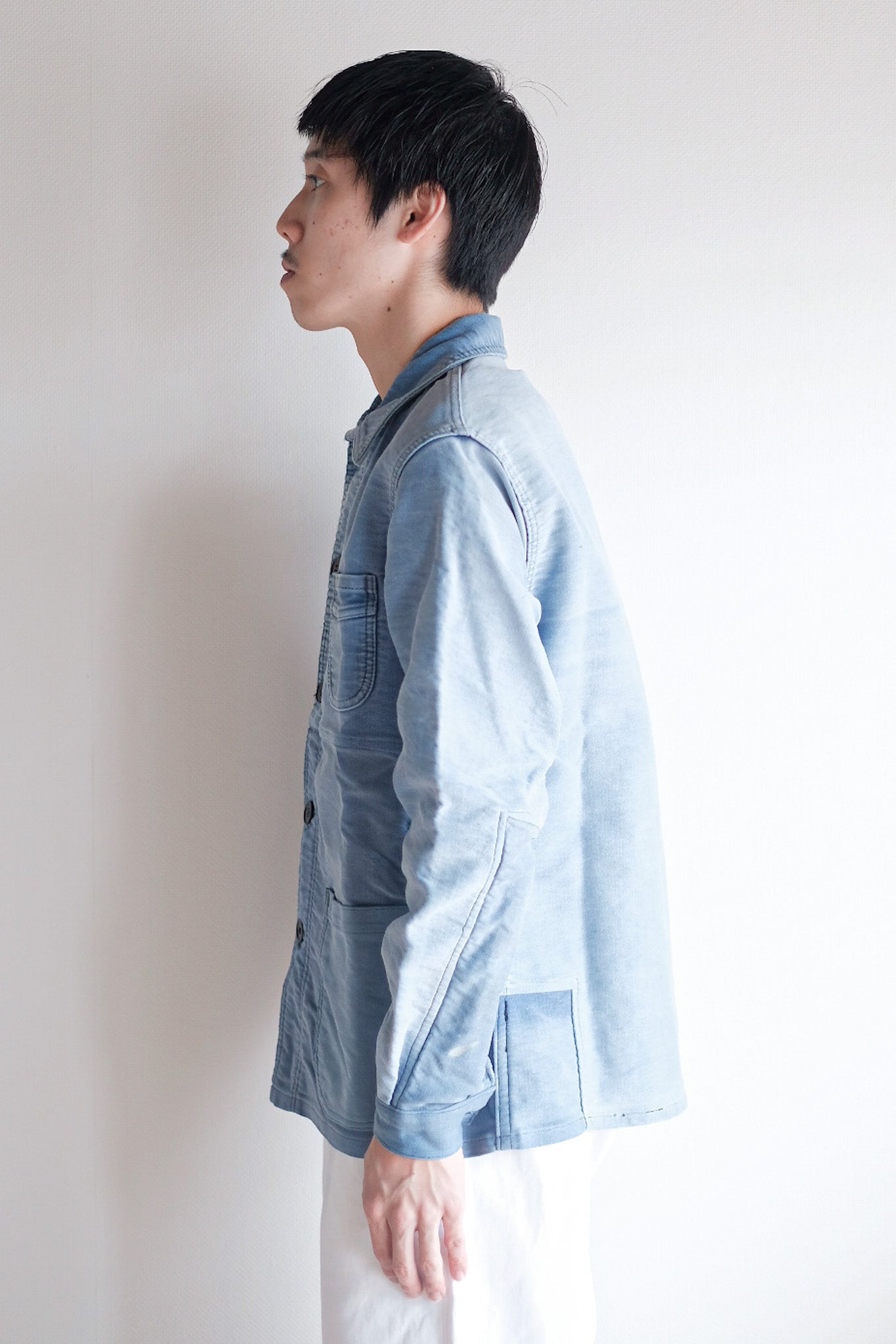 ［~50's］French Vintage Blue Moleskin Work Jacket "Le Mont St. Michel"