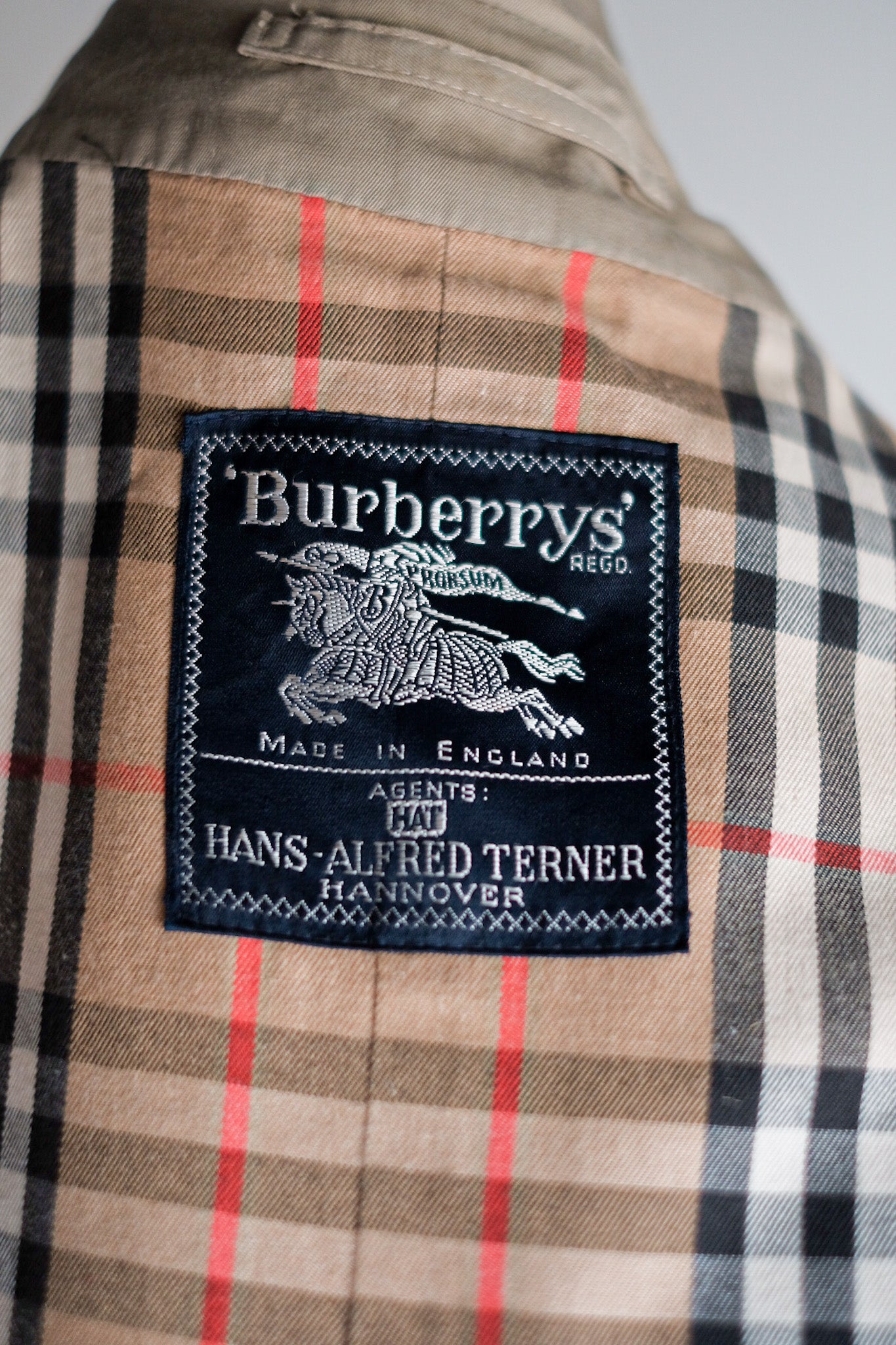 [〜80年代]復古Burberry單個Raglan騎手外套外套C100“ Hans Alfred Ternerer”