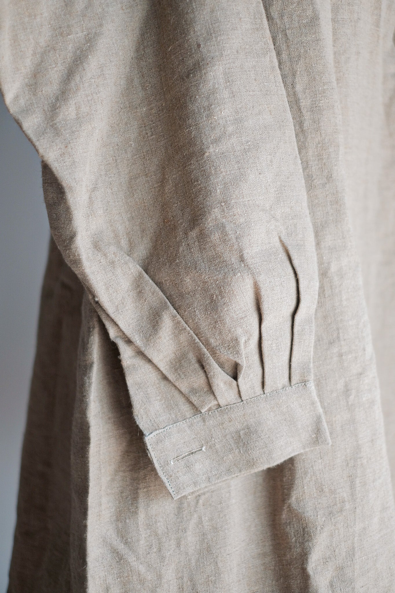 ［~50's］French Army Bourgeron Linen Smock Hospital Military "Dead Stock"