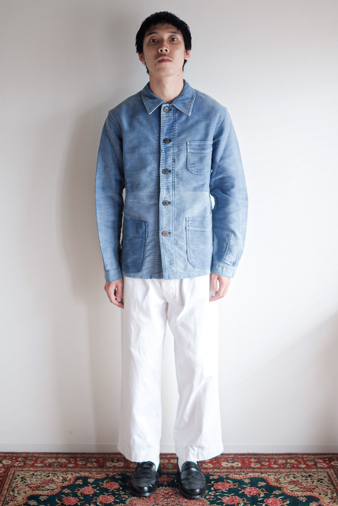 ［~50's］French Vintage Blue Moleskin Work Jacket "Le Mont St. Michel"