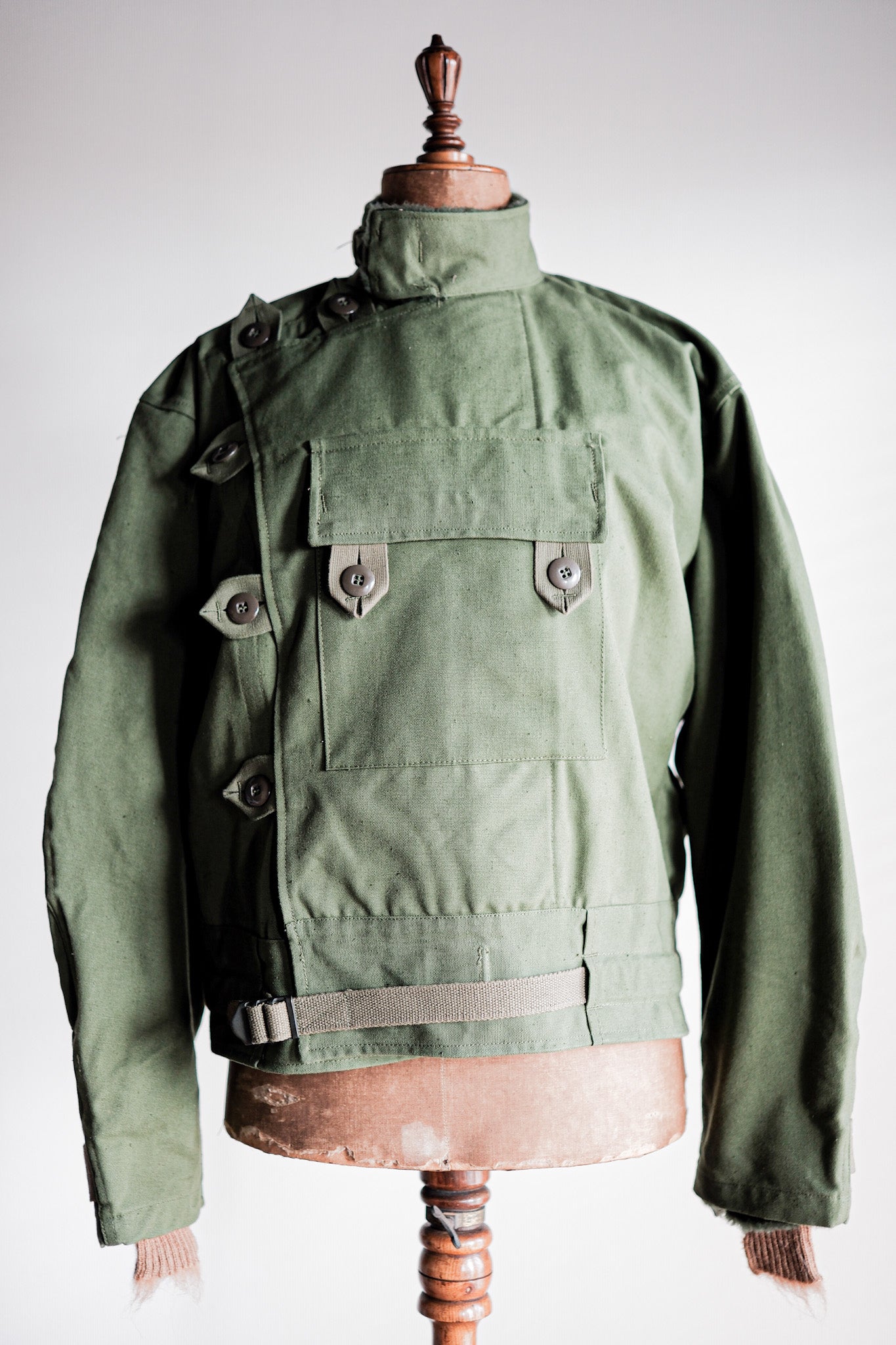 【~60's】Swedish Army Dispatch Rider Motorcycle Jacket With Liner Size.C48 "Dead Stock"