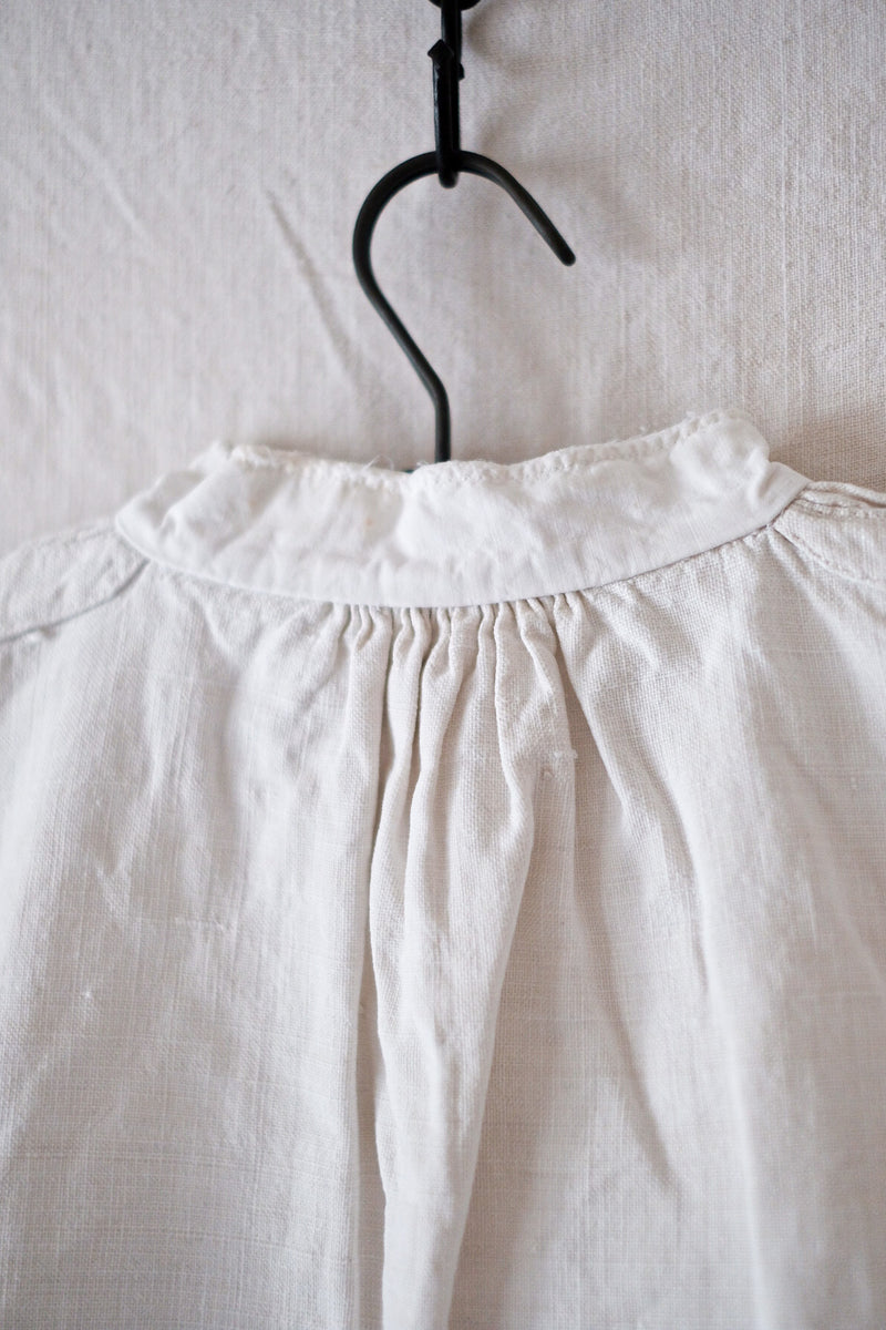 [ต้น 20 C] เสื้อเชิ้ตผ้าลินินโบราณฝรั่งเศส