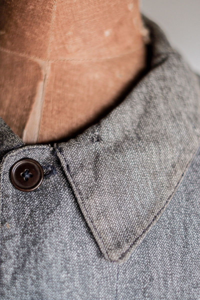 [~ 40's] เสื้อโค้ท French Vintage Black Chambray Atelier