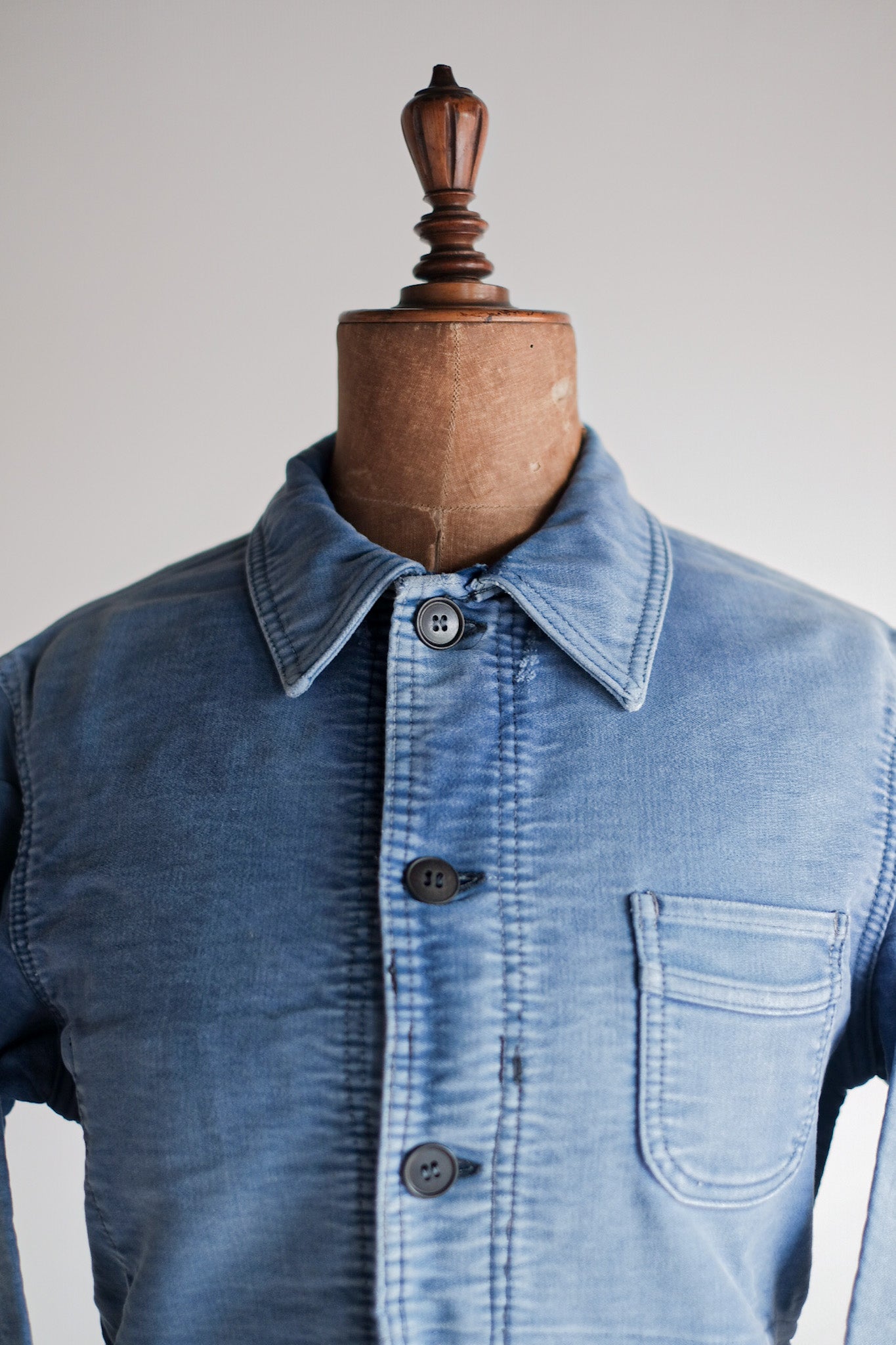 ［~50's］French Vintage Blue Moleskin Work Jacket "Le Mont St. Michel"