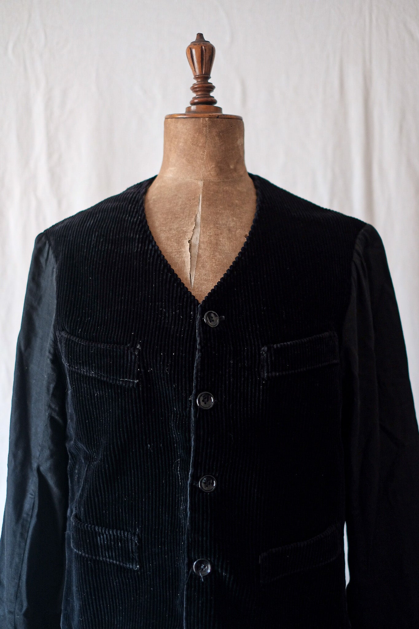 [~ 50's] French Vintage Black Corduroy Gilet Jacket