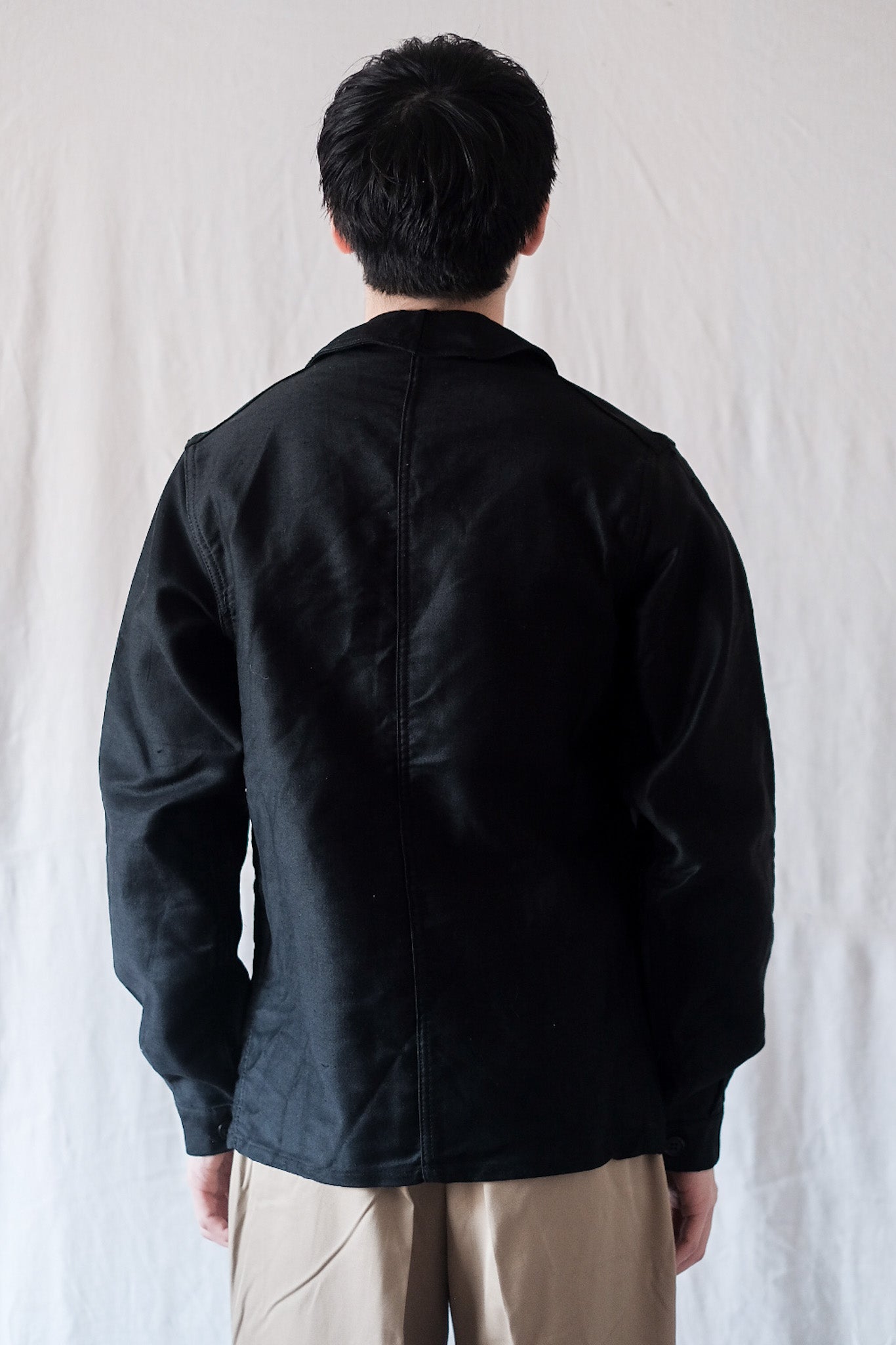 [〜40年代]法國復古黑色摩爾金工作夾克