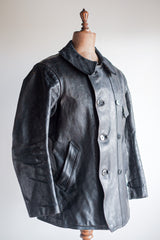 【~30's】French Vintage Le Corbusier Leather Work Jacket "Wool Collar"