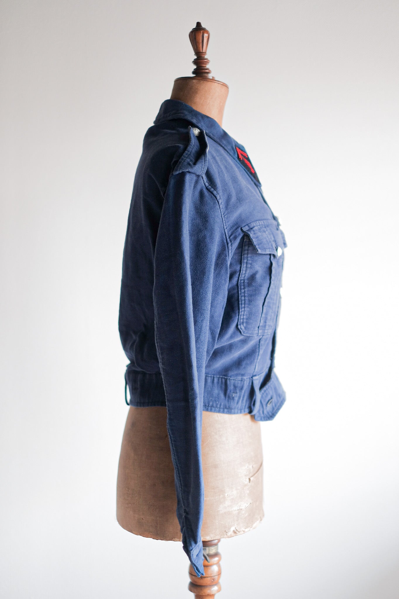 [~ 40's] French Vintage Blue Moleskin Fireman Jacket