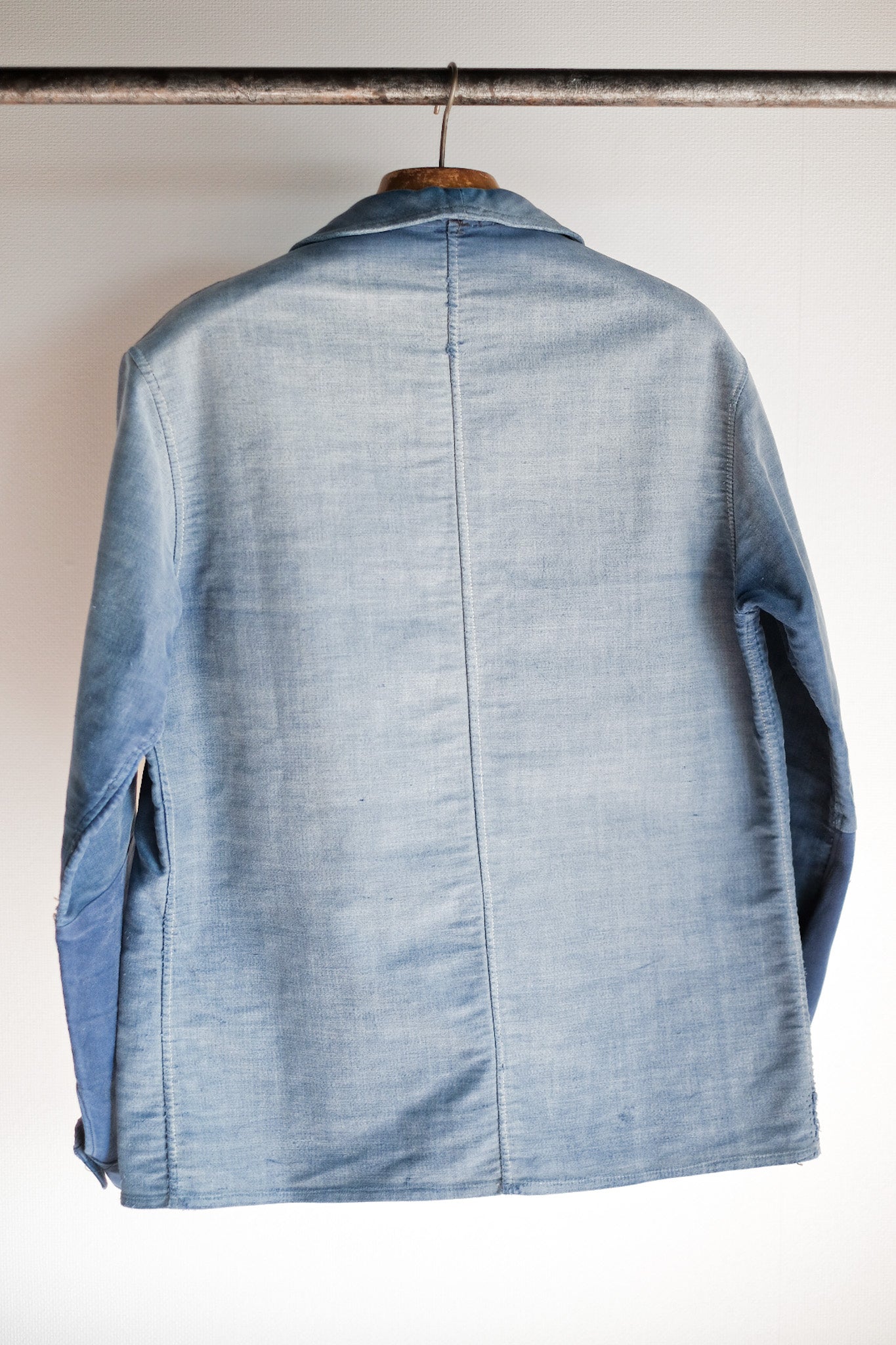 【~40's】French Vintage Blue Moleskin Work Jacket "Le Mont St. Michel"