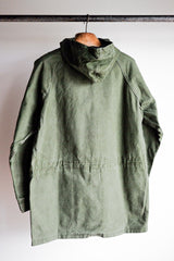 [~ 60's] ผ้าฝ้ายสีเขียววินเทจอังกฤษ smock "Blacks of Greenock"