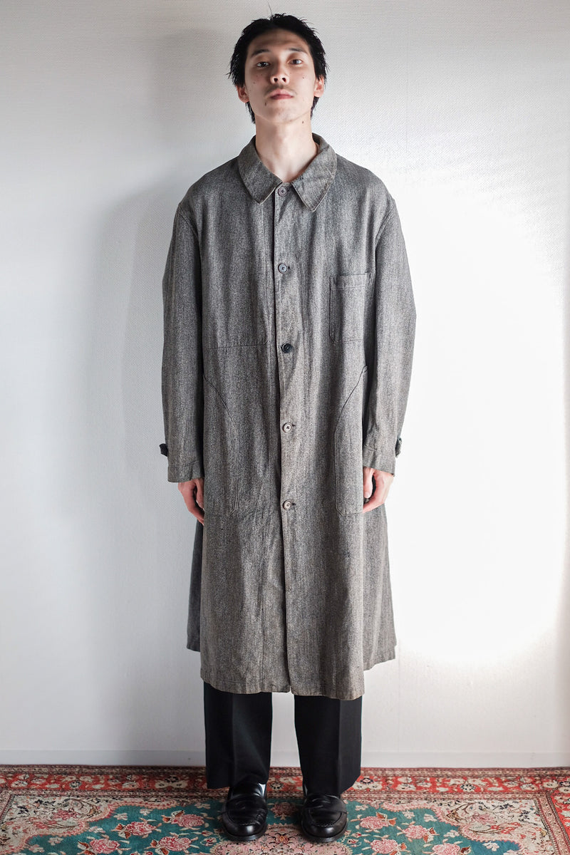 [~ 40's] เสื้อโค้ท French Vintage Black Chambray Atelier