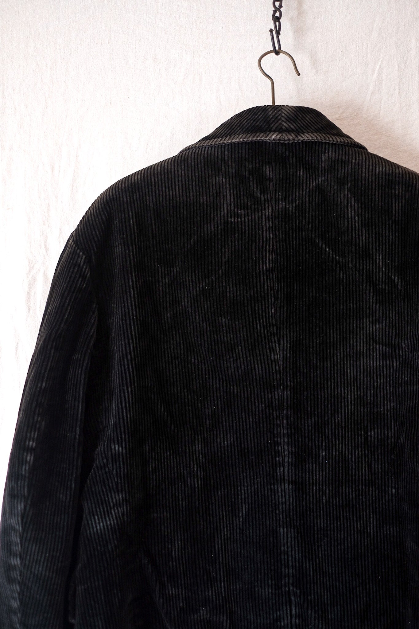【~40's】French Vintage Black Corduroy Hunting Gamekeeper Jacket