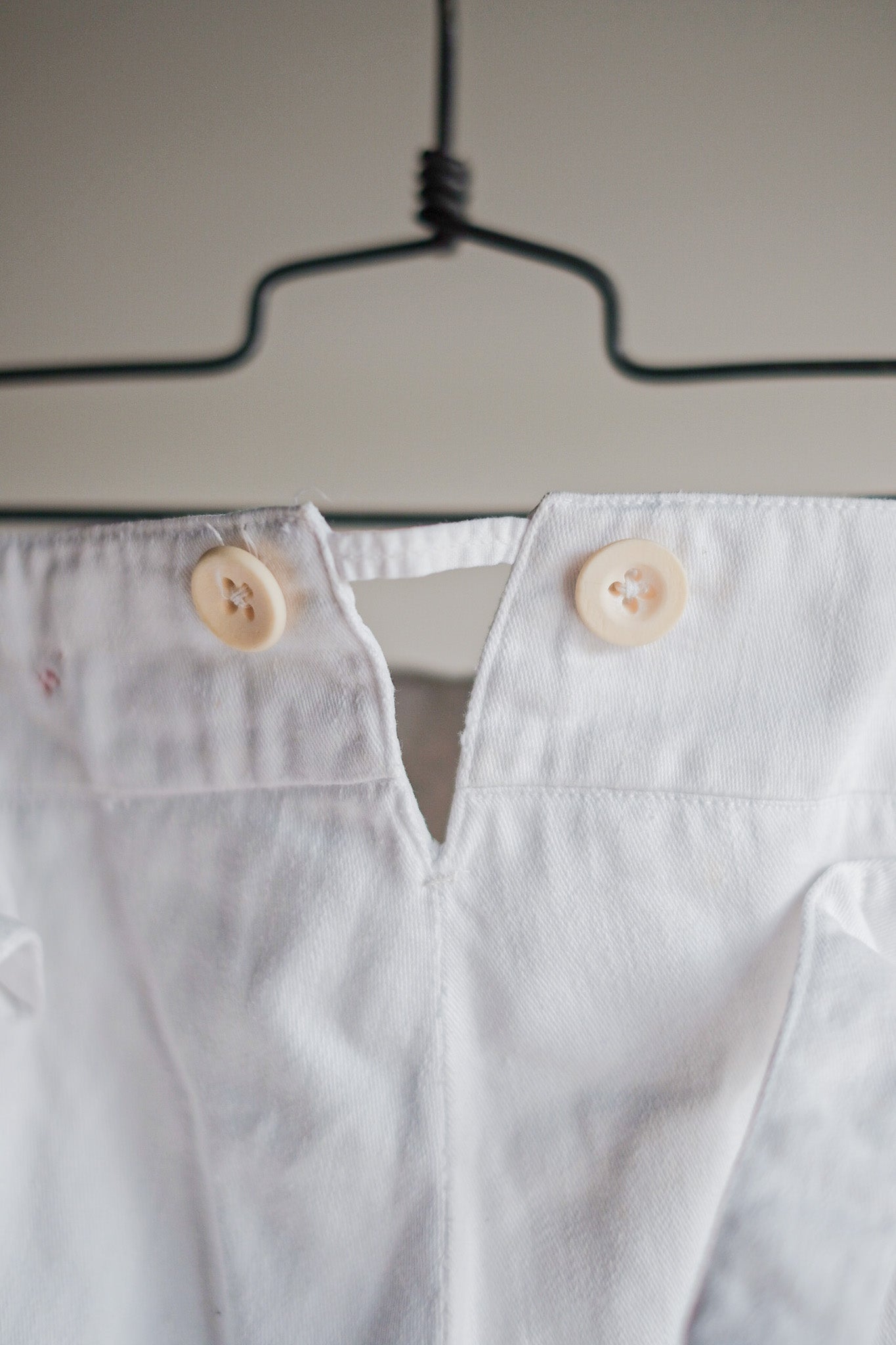 ［~30's］French Navy White Cotton Trousers