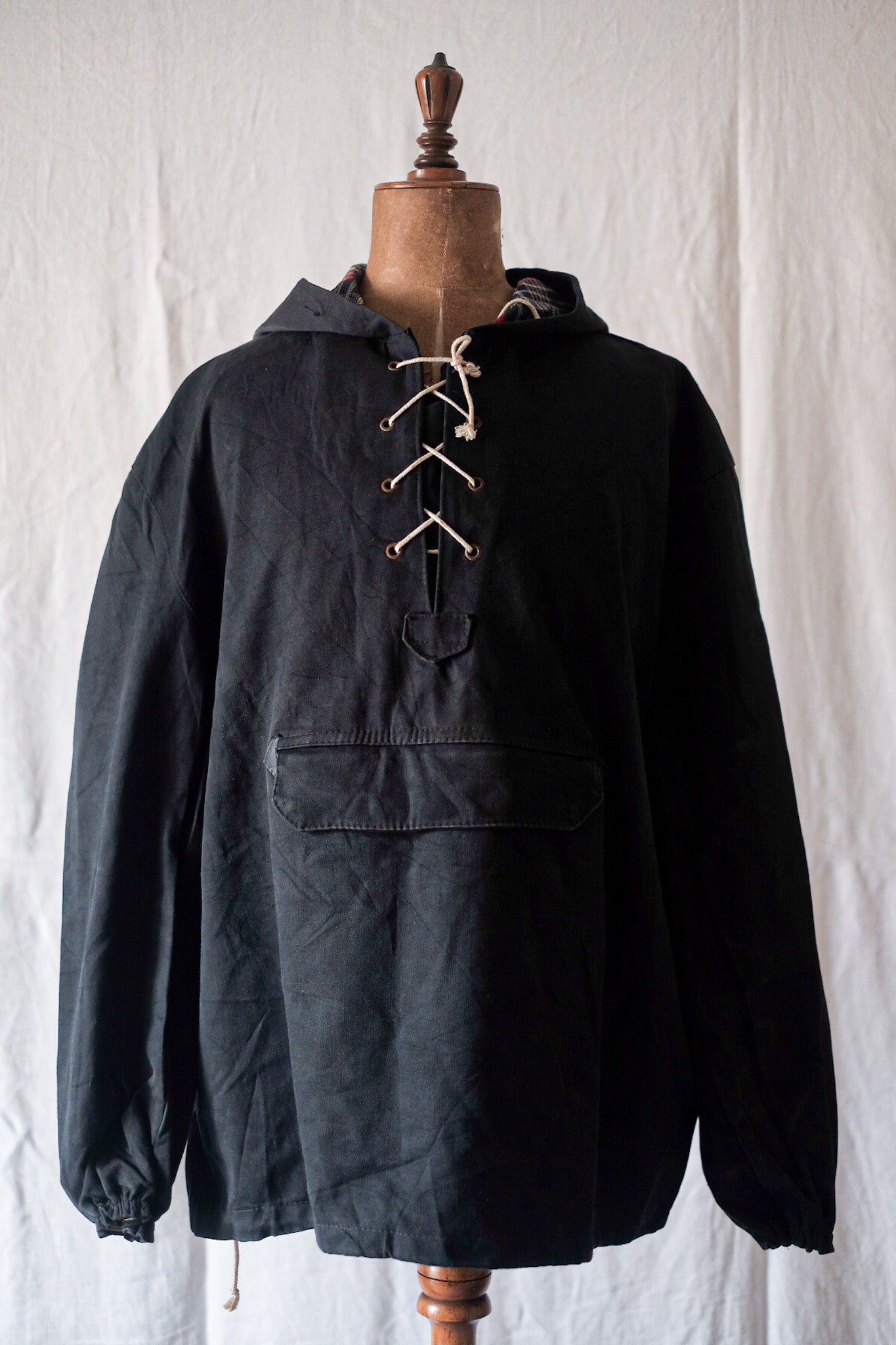 [~ 40's] British Vintage Black Cotton Anorak