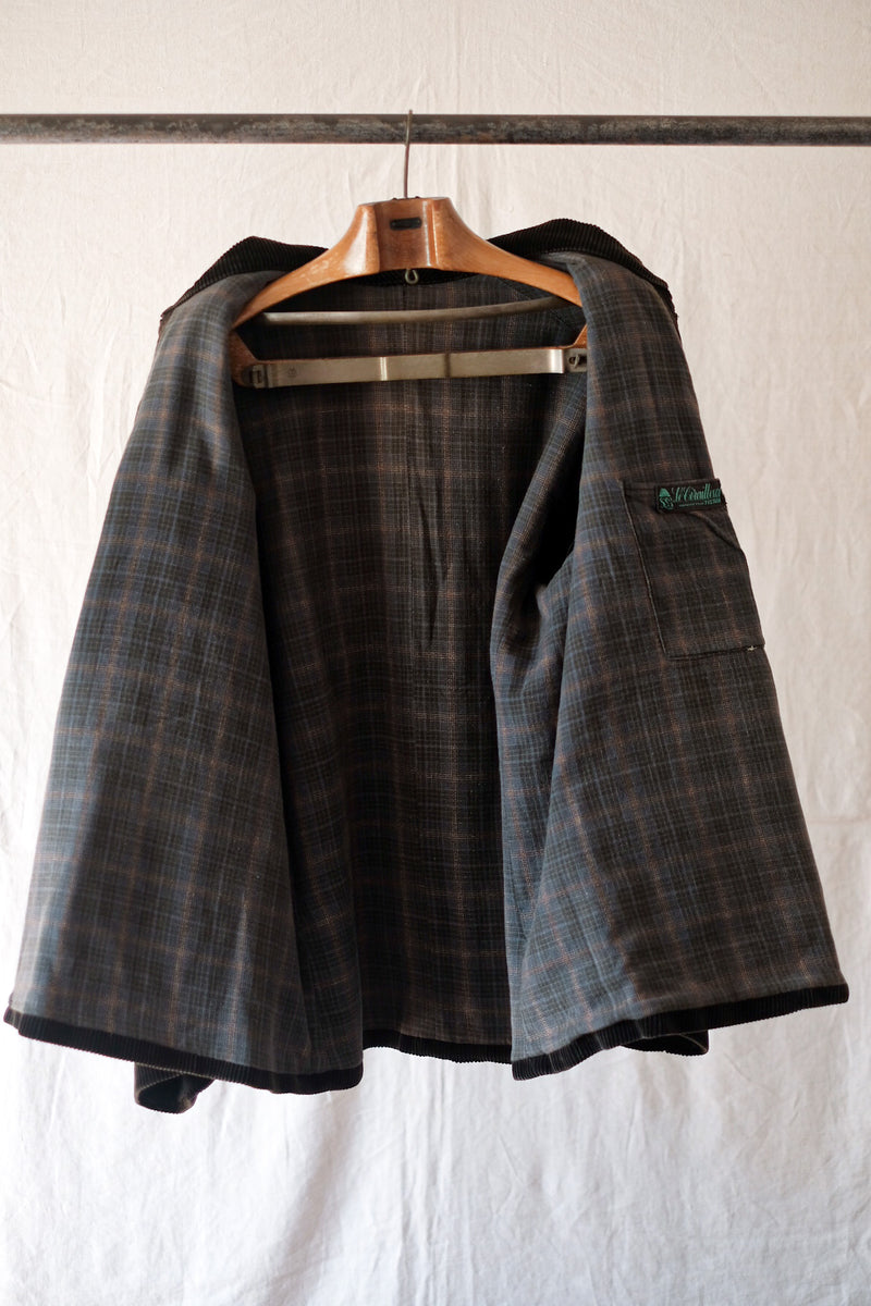 【~30's】French Vintage Dark Brown Corduroy Gamekeeper Hunting Jacket