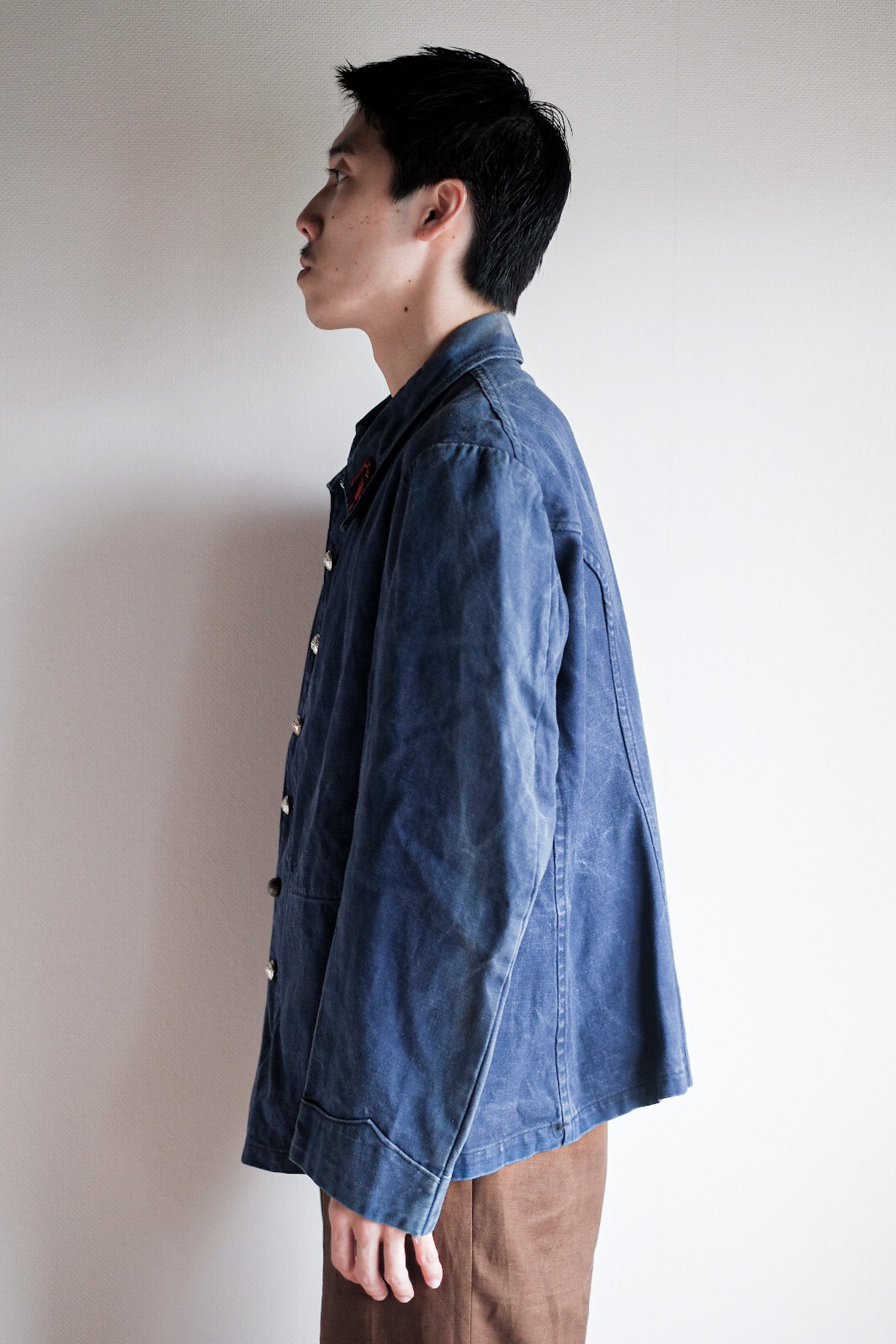 [~ 30's] French Vintage Indigo Metis Fireman Jacket