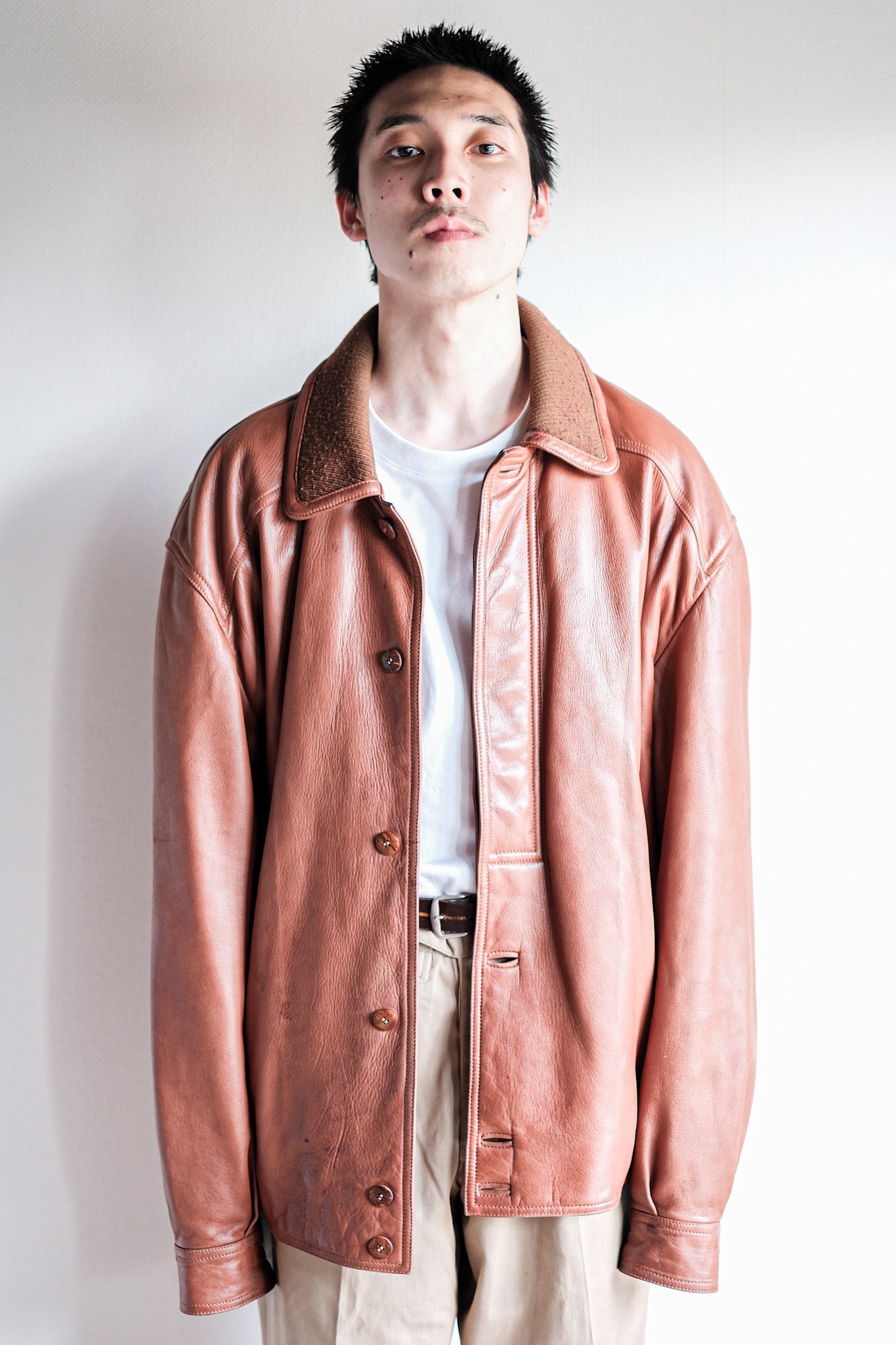 [~ 70's] Old Gucci Brown Leather Blouson Taille.52