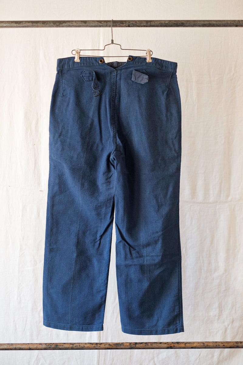 【~30's】French Vintage Indigo Cotton Twill Work Pant