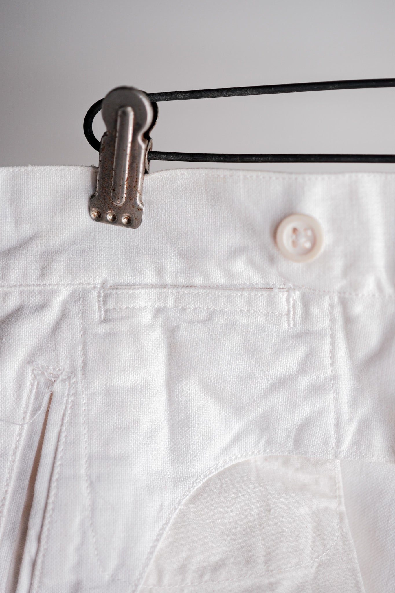 [~ 50's] French Navy White Linen Sailor Pants "Dead Stock"