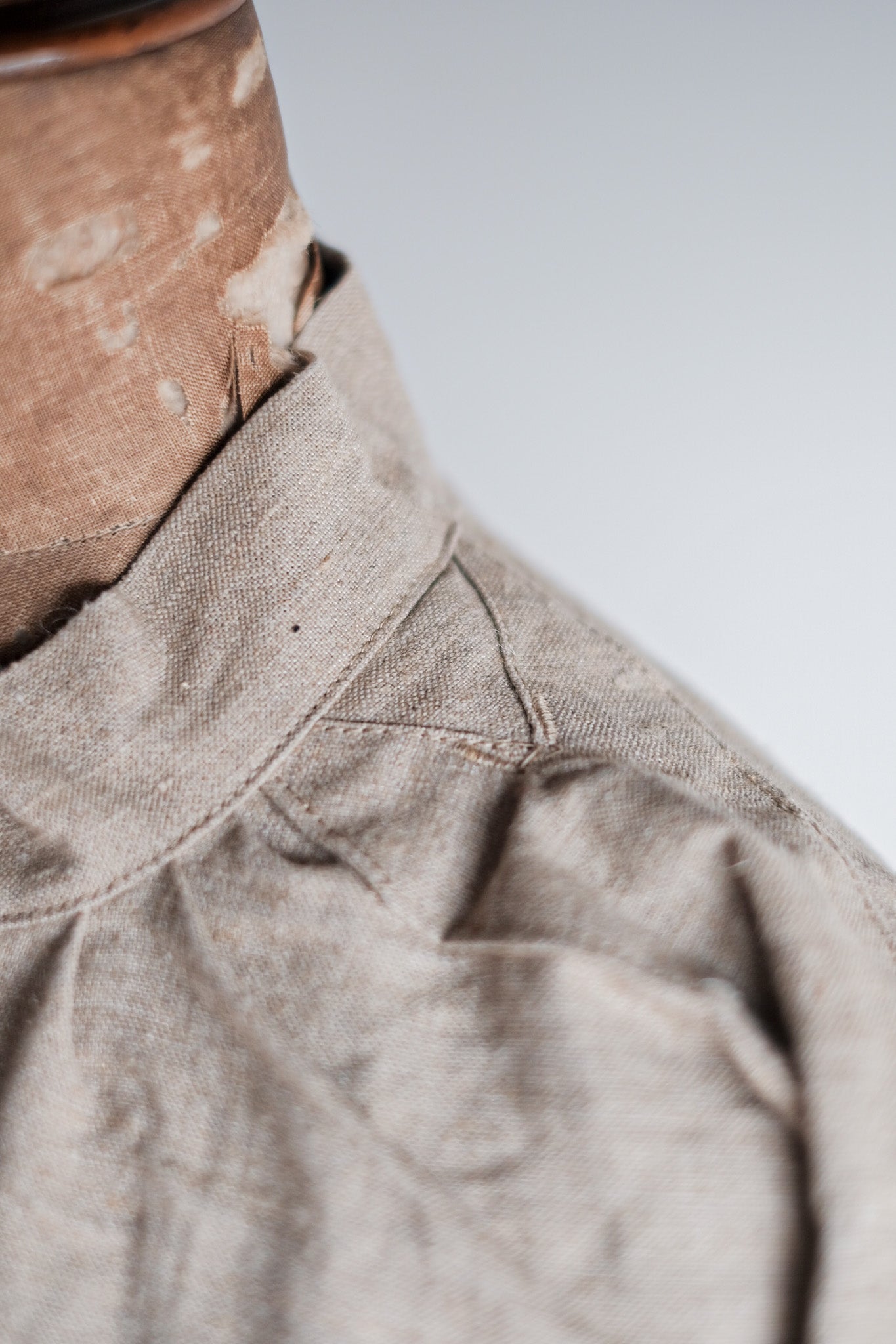 ［~50's］French Army Bourgeron Linen Smock Hospital Military "Dead Stock"