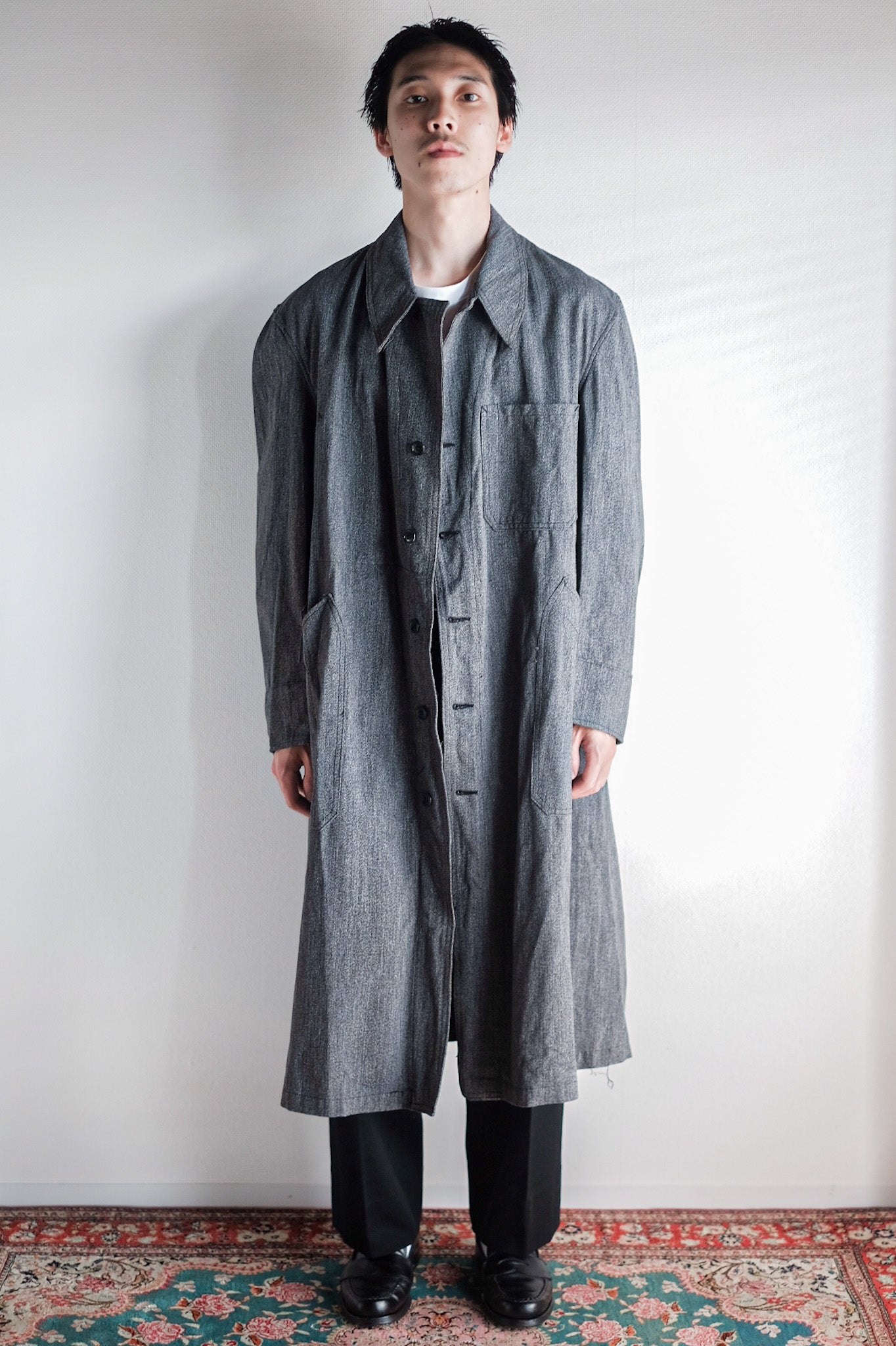 ［~50's］French Vintage PTT Black Chambray Atelier Coat “Dead Stock”