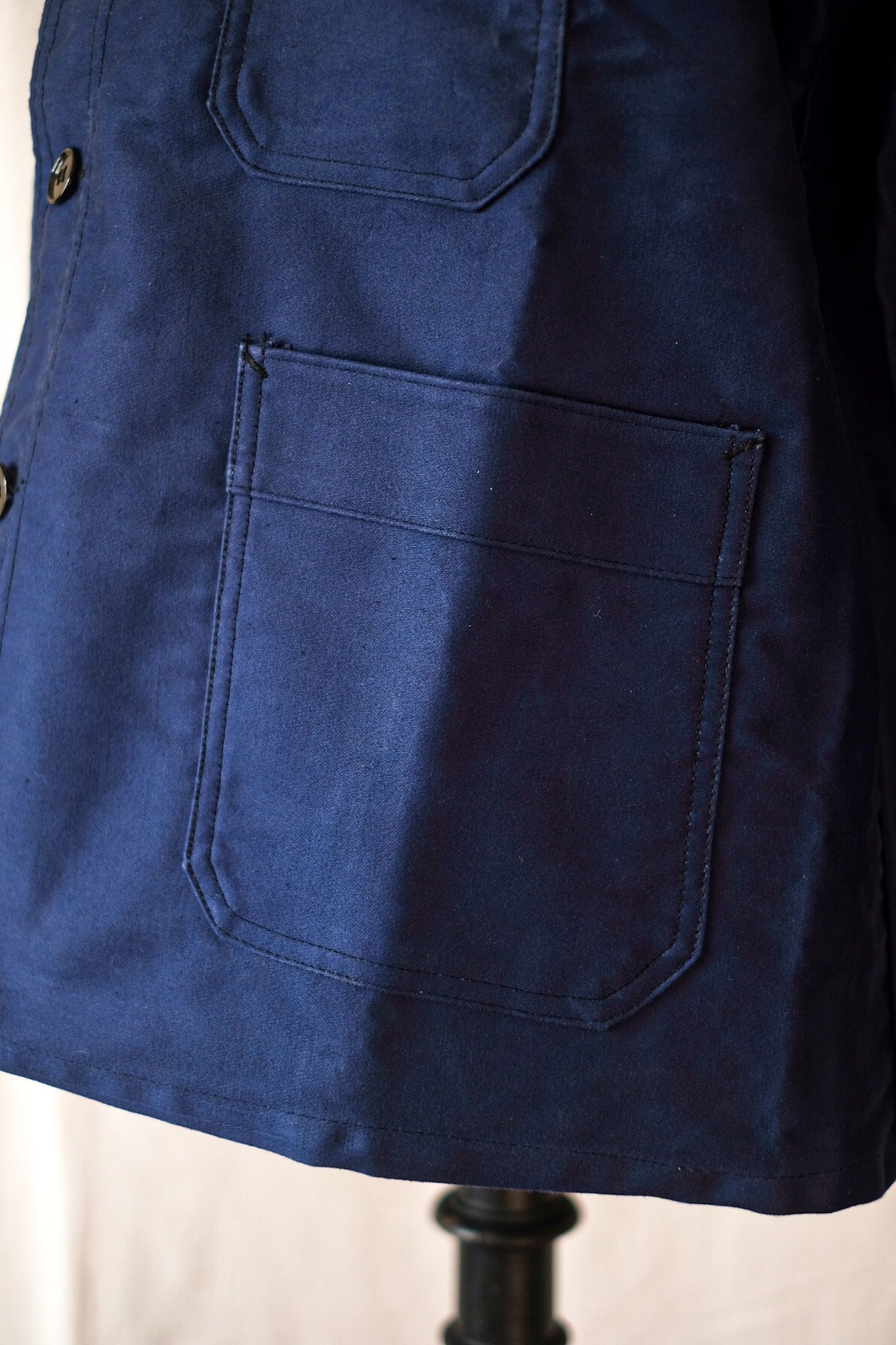 [〜50年代]法國復古藍色摩爾斯金屬夾克“ Dead Stock”