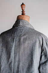 [~ 40's] French Vintage Black Chambray Atelier Coat "Dead Stock"