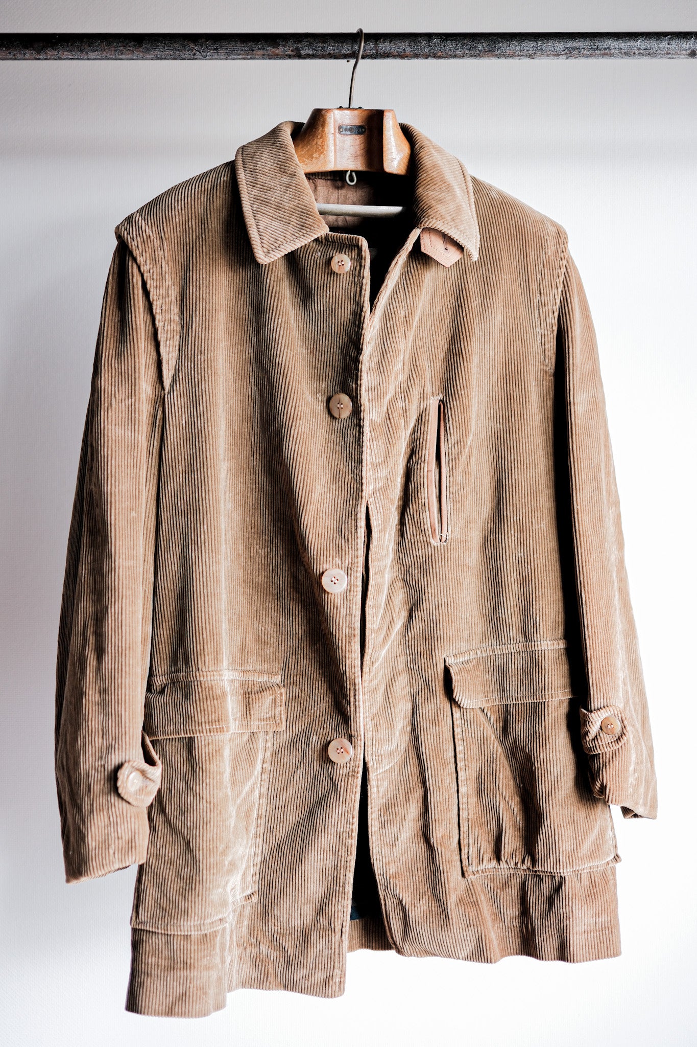【~80's】Old INVERTERE Brown Corduroy Jacket With Chin Strap