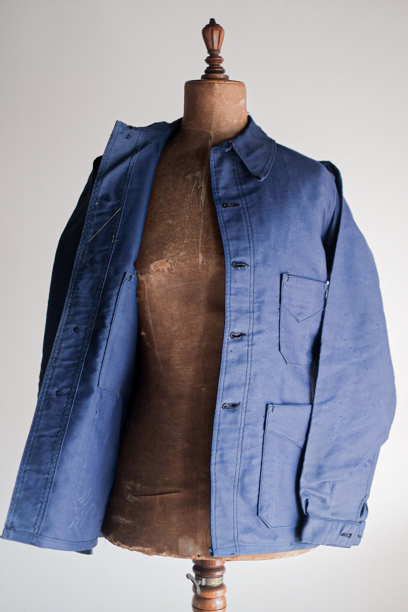 ［~40's］French Vintage Blue Moleskin Work Jacket "Dead Stock"