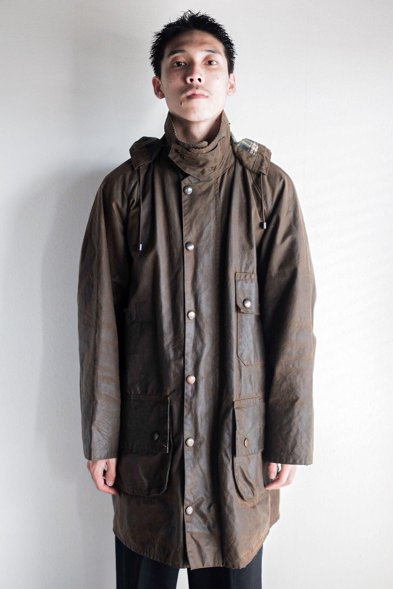 ［~80's］Vintage Barbour "SOLWAY ZIPPER" With Hood 2 Crest Size.40