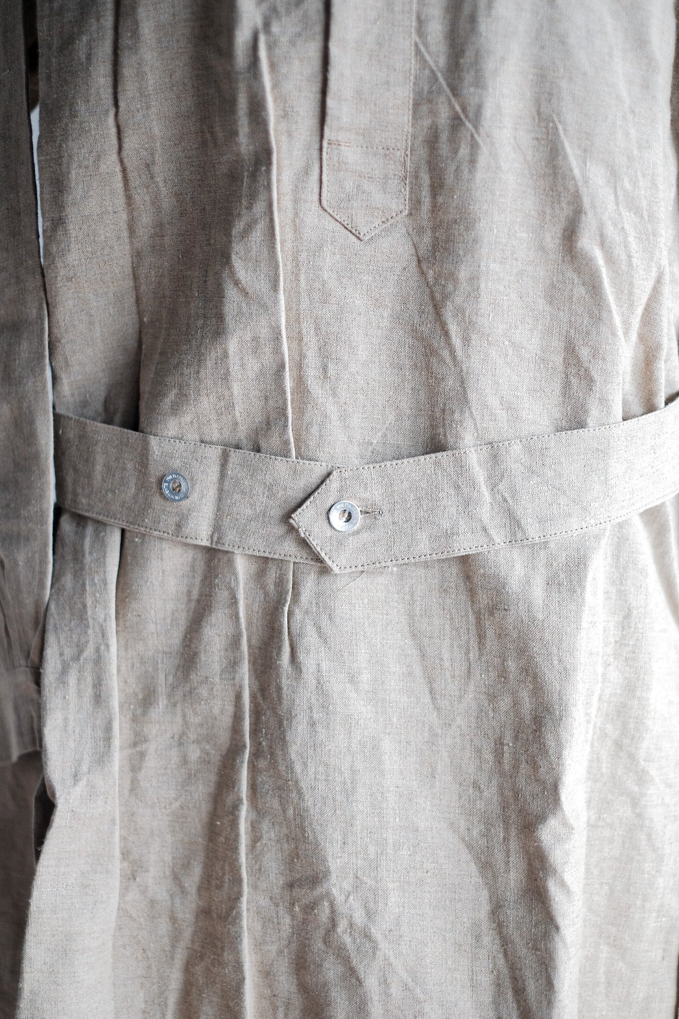 【~50's】French Army Bourgeron Linen Smock Hospital Military "Dead Stock"