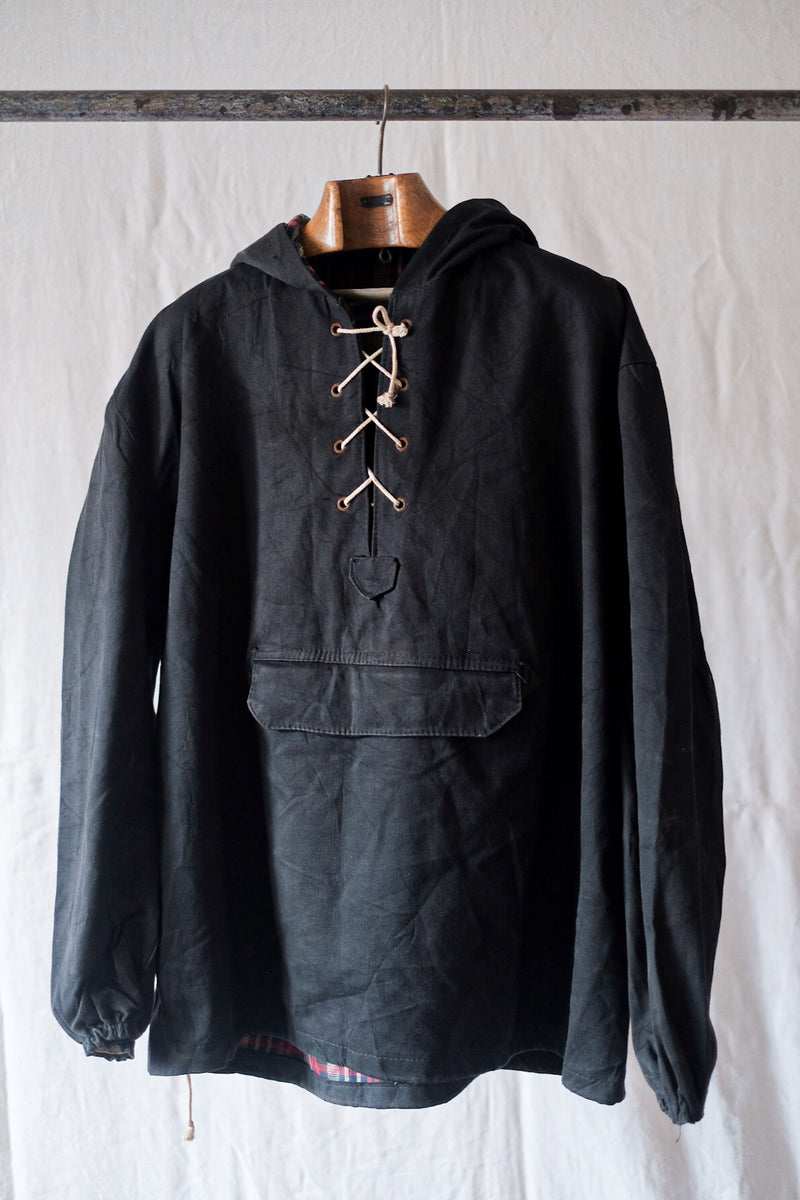 [~ 40's] British Vintage Black Cotton Anorak