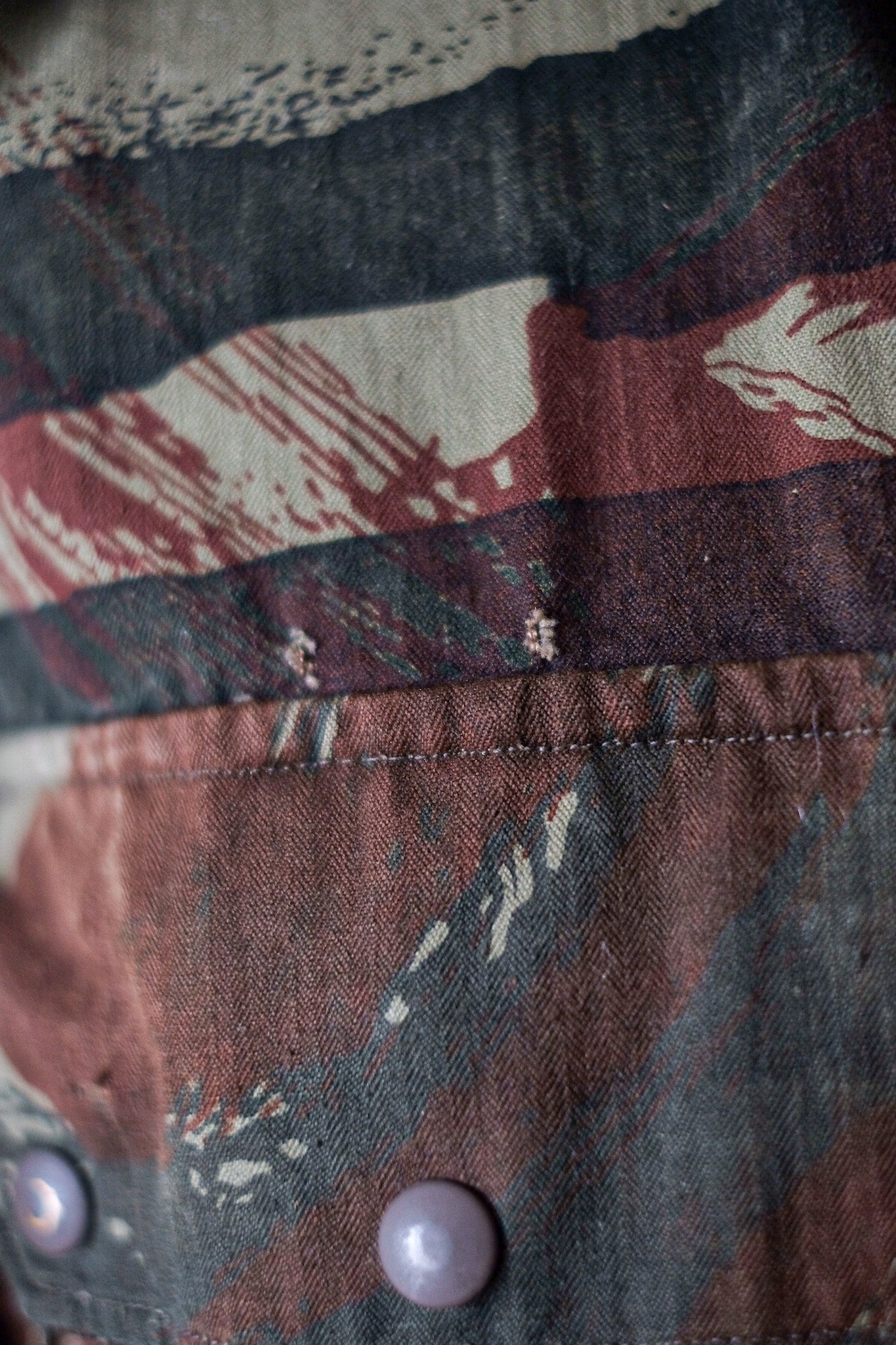 [~ 60 년대] 프랑스 군대 도마뱀 카모 낙하산 재킷