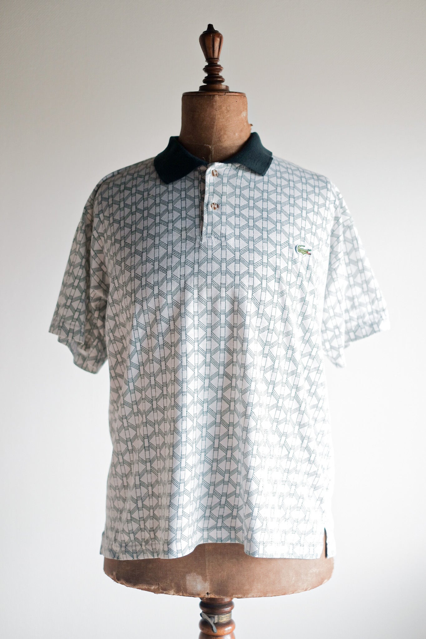 [~ 80 년대] Chemise lacoste s/s 폴로 셔츠 크기 .5 "멀티 컬러"