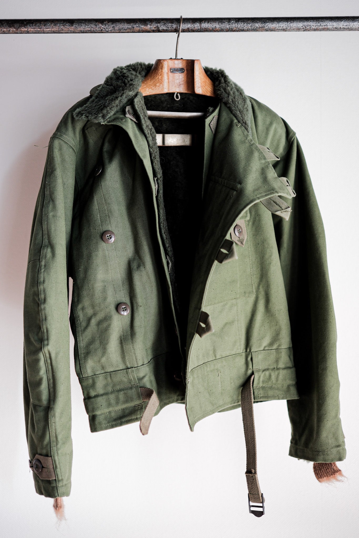 【~60's】Swedish Army Dispatch Rider Motorcycle Jacket With Liner Size.C48 "Dead Stock"