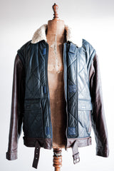 [~ 70's] Old Marcel Lassance Leather Bomber Jacket Size.52
