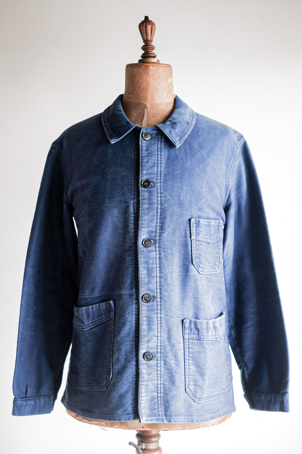 【~40's】French Vintage Blue Moleskin Work Jacket