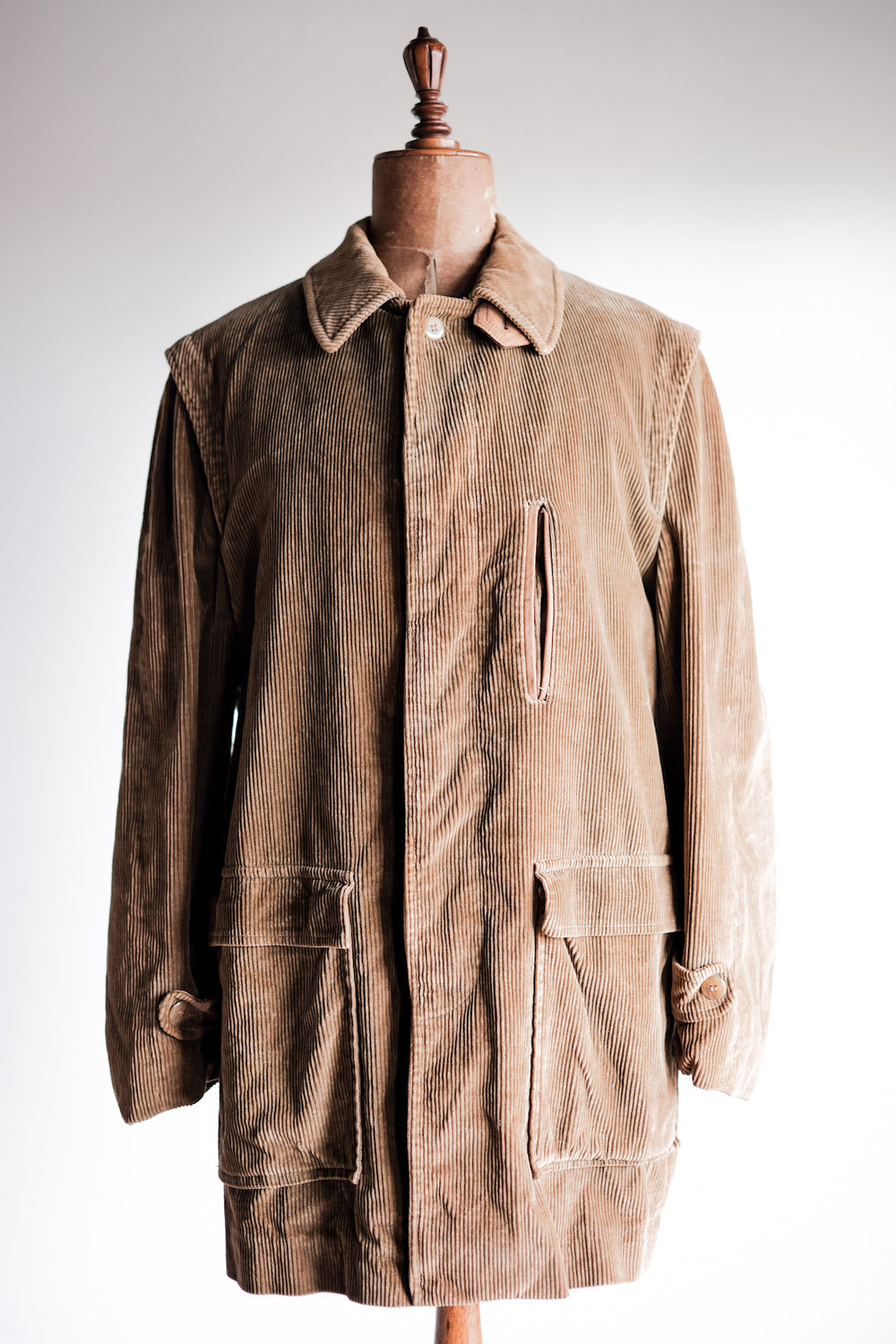 ［~80's］Old INVERTERE Brown Corduroy Jacket With Chin Strap