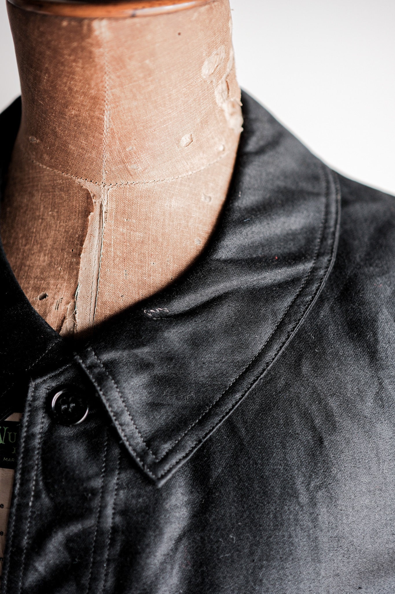 ［~40's］French Vintage Black Light Moleskin Work Jacket "Vulcain" "Dead Stock"