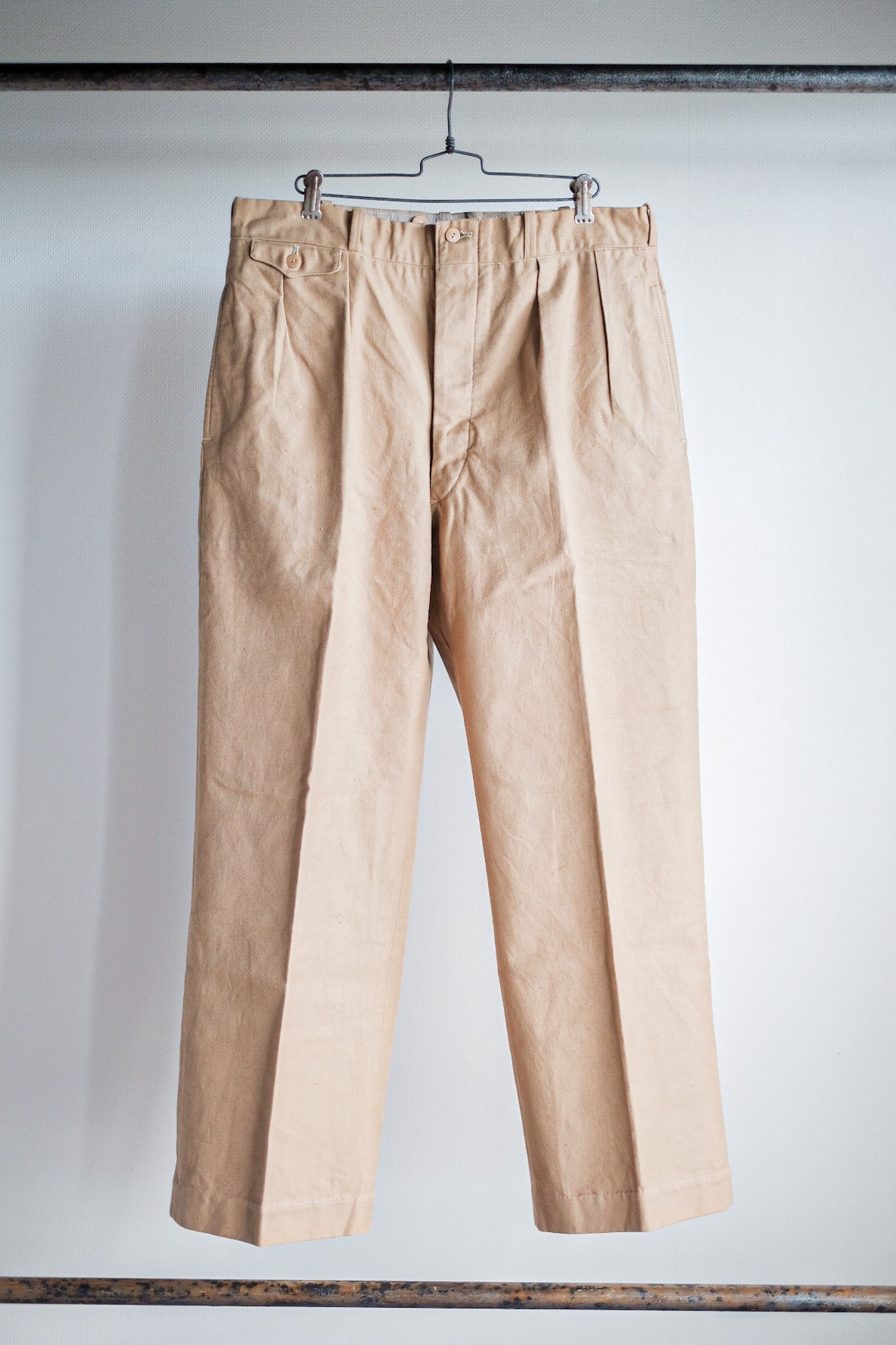 ［~50's］French Vintage Cotton Linen Chino Trousers "Garally Lafayette" "Dead Stock"