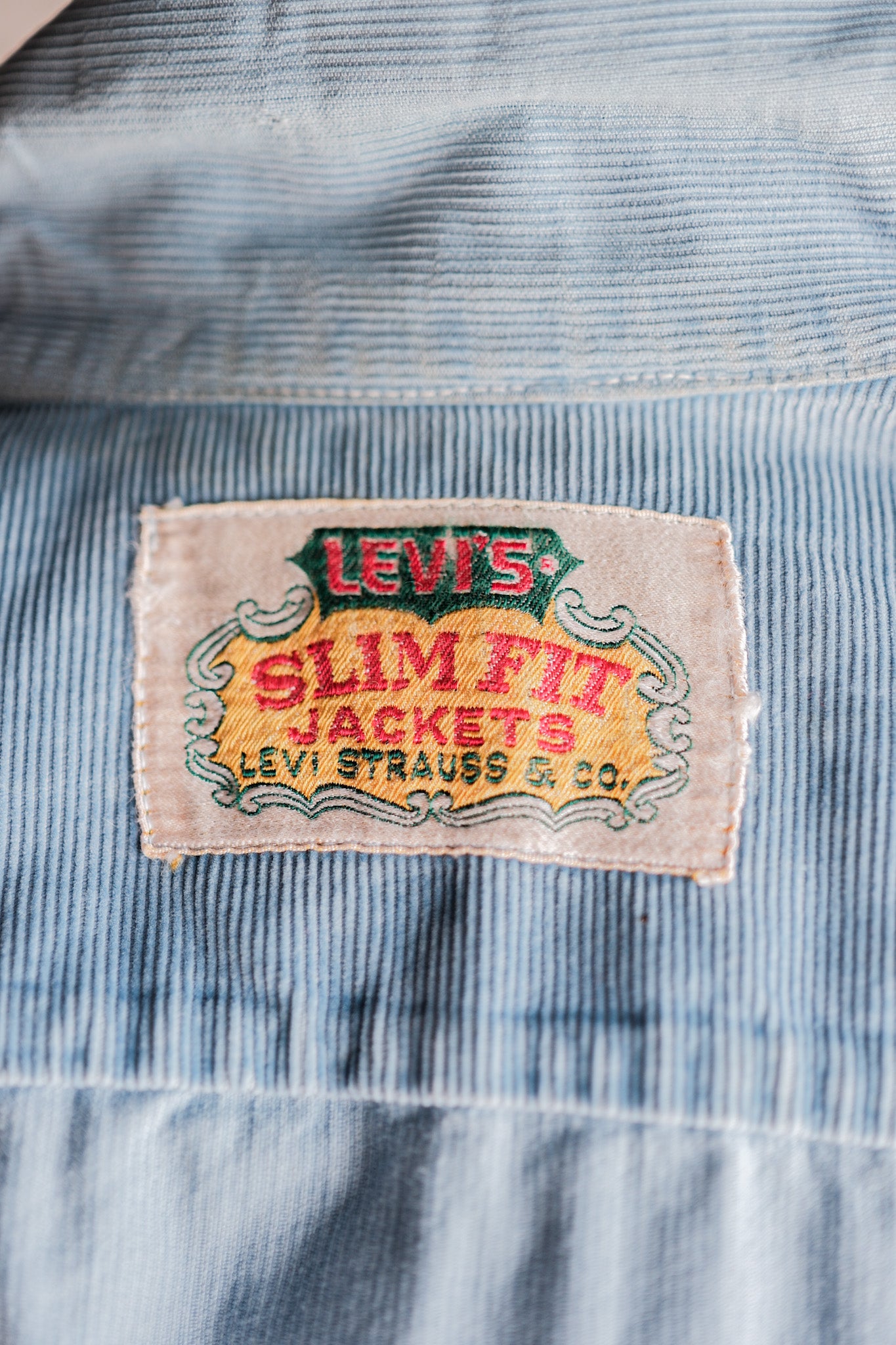[〜60年代] Vintage Levi的Slim Fit Corduroy夾克“ Big E”