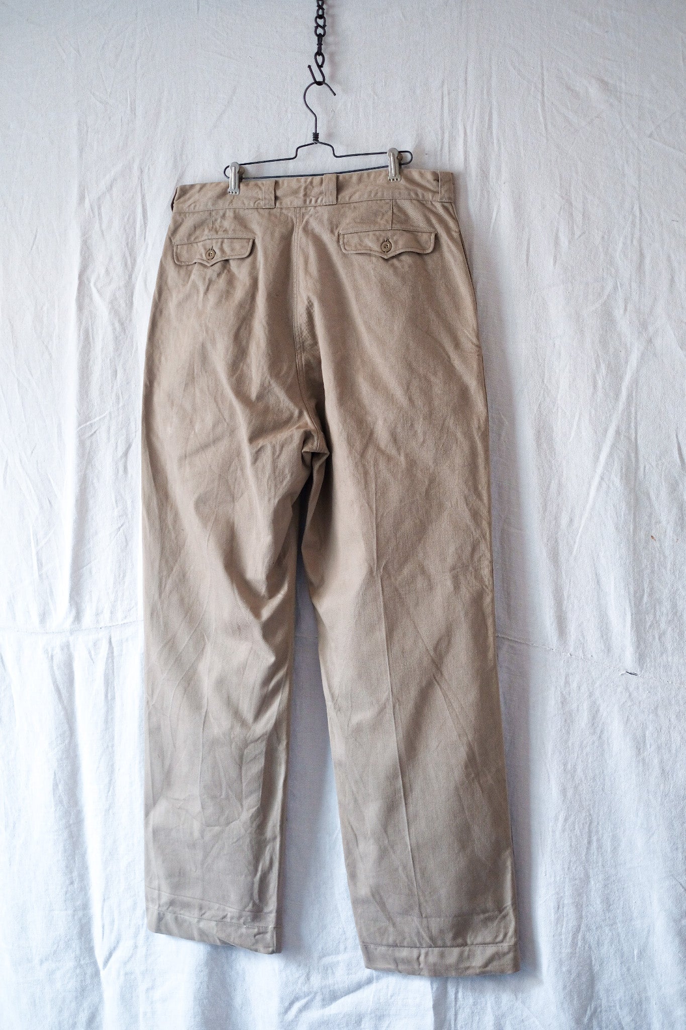 [~ 60's] French Army M52 CHINO TROUSERS SIZE.45