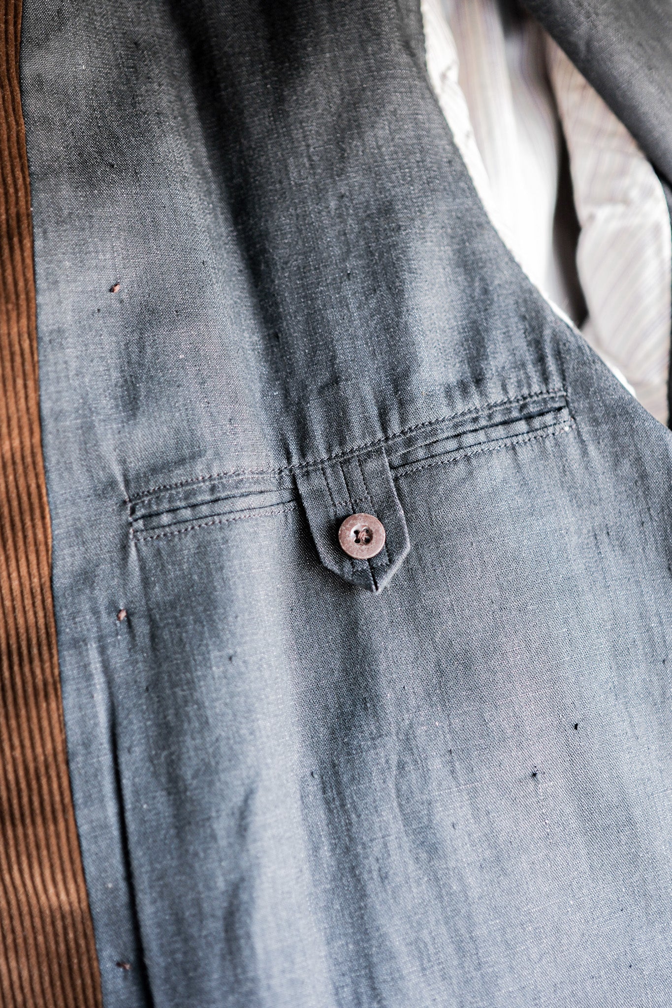 ［~30’s］Italian Army Double Breasted Brown Corduroy Jacket “Dead Stock”