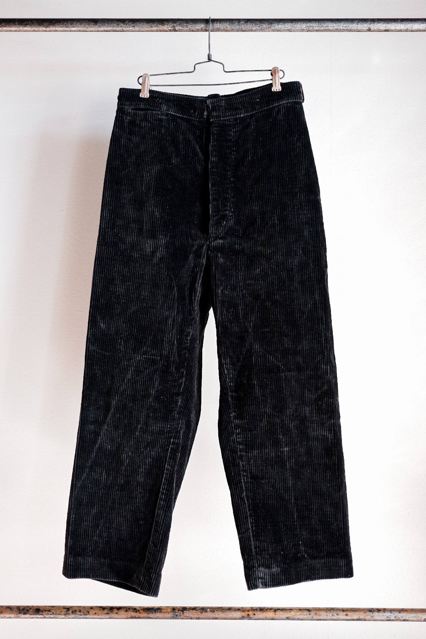 【~40's】French Vintage Black Corduroy Work Pants "Adolphe Lafont"