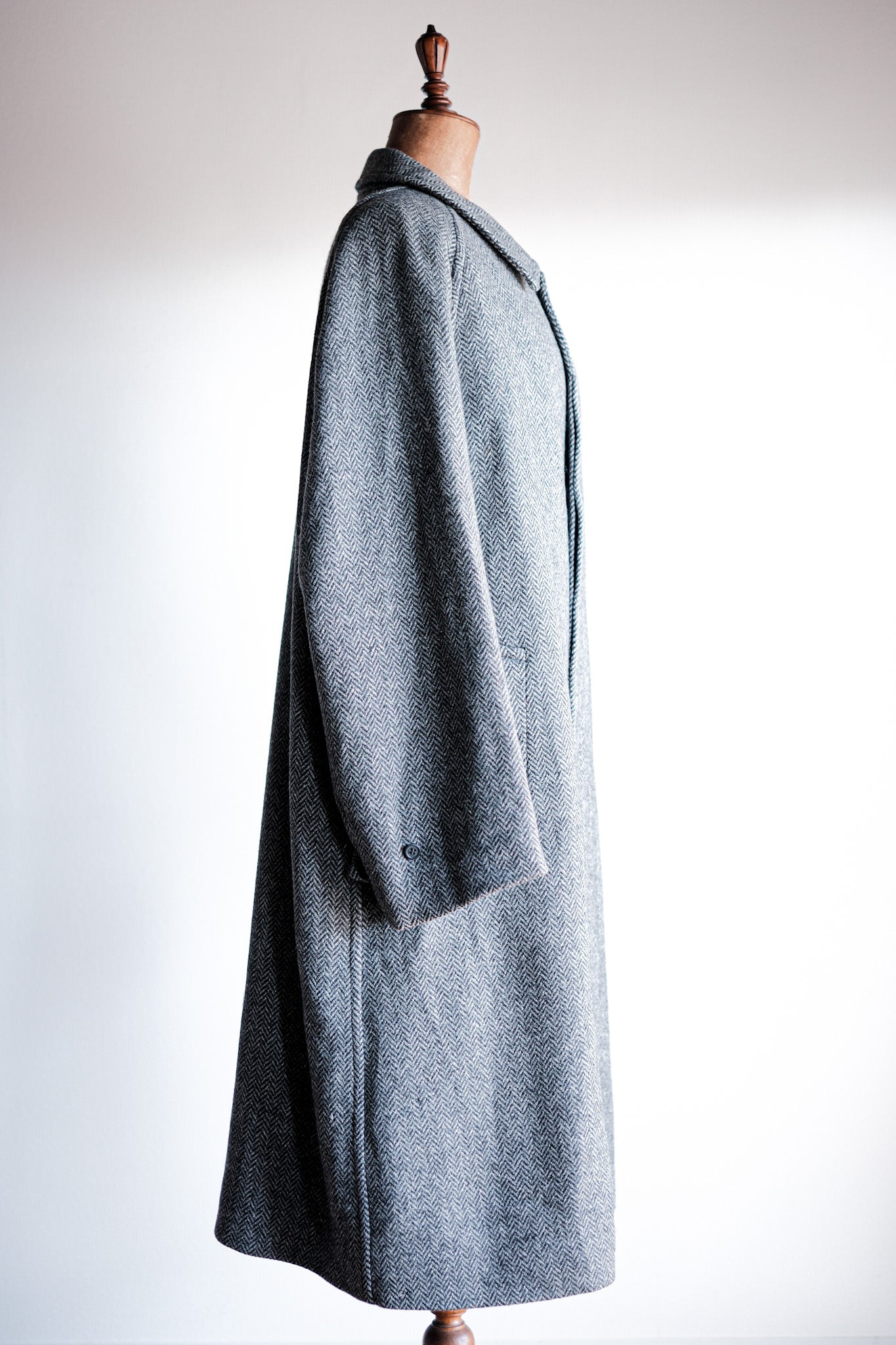 ［~90's］Vintage Burberry's Single Raglan Balmacaan Coat Size.54REG "SHETLAND TWEED"