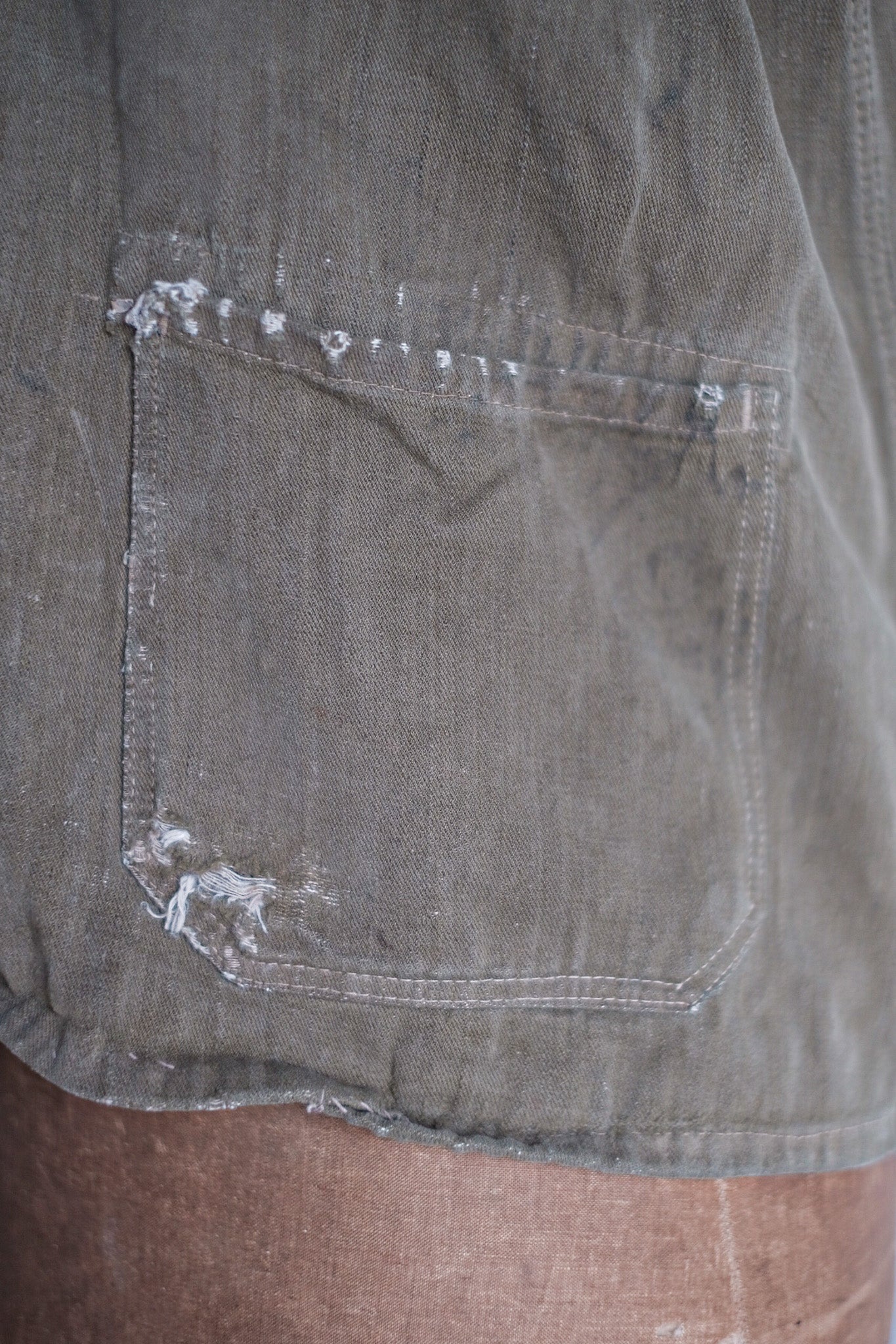 【~30's】German Vintage Green Cotton Work Jacket