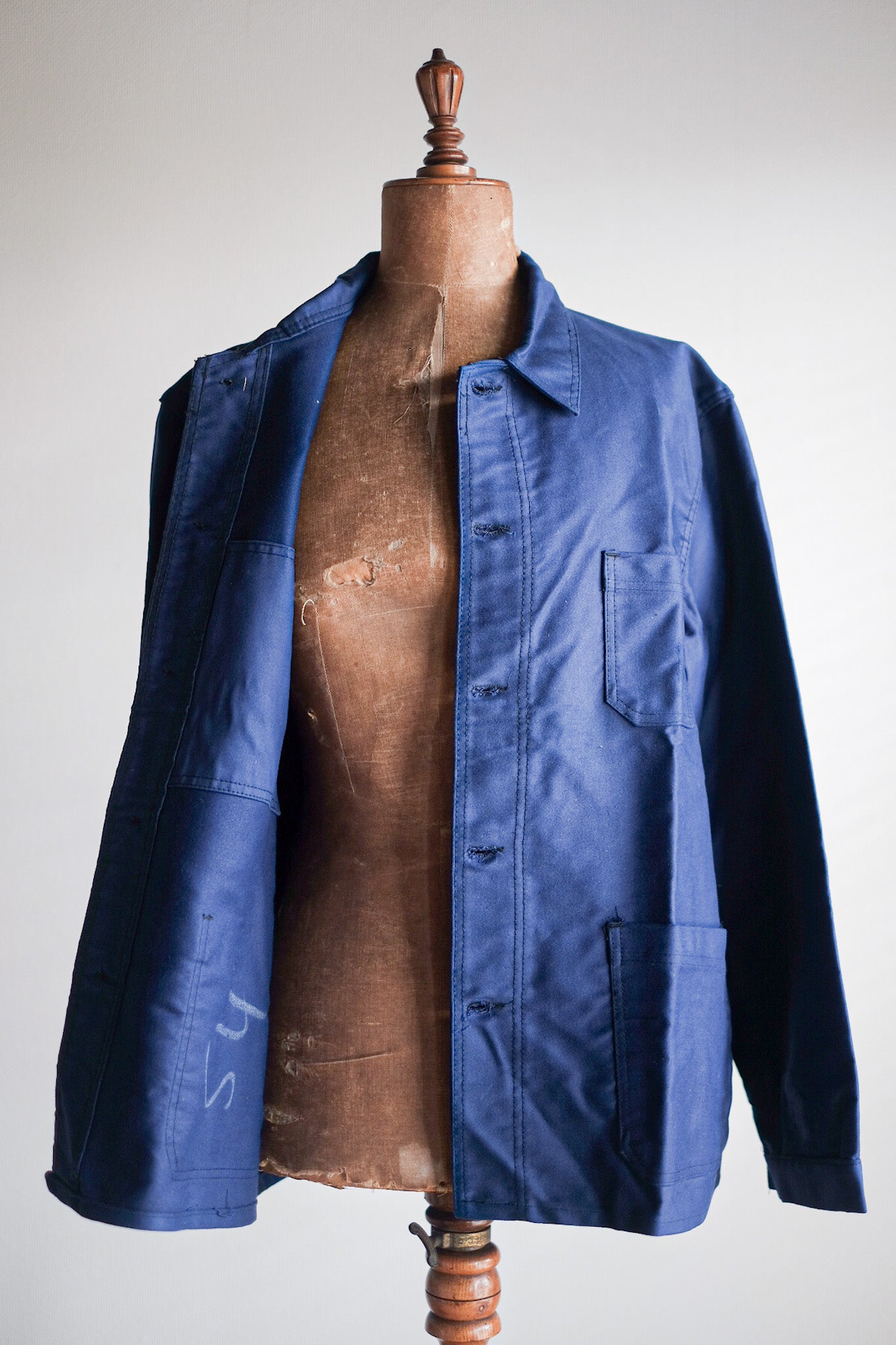 【~60's】French Vintage Blue Moleskin Work Jacket "Dead Stock"